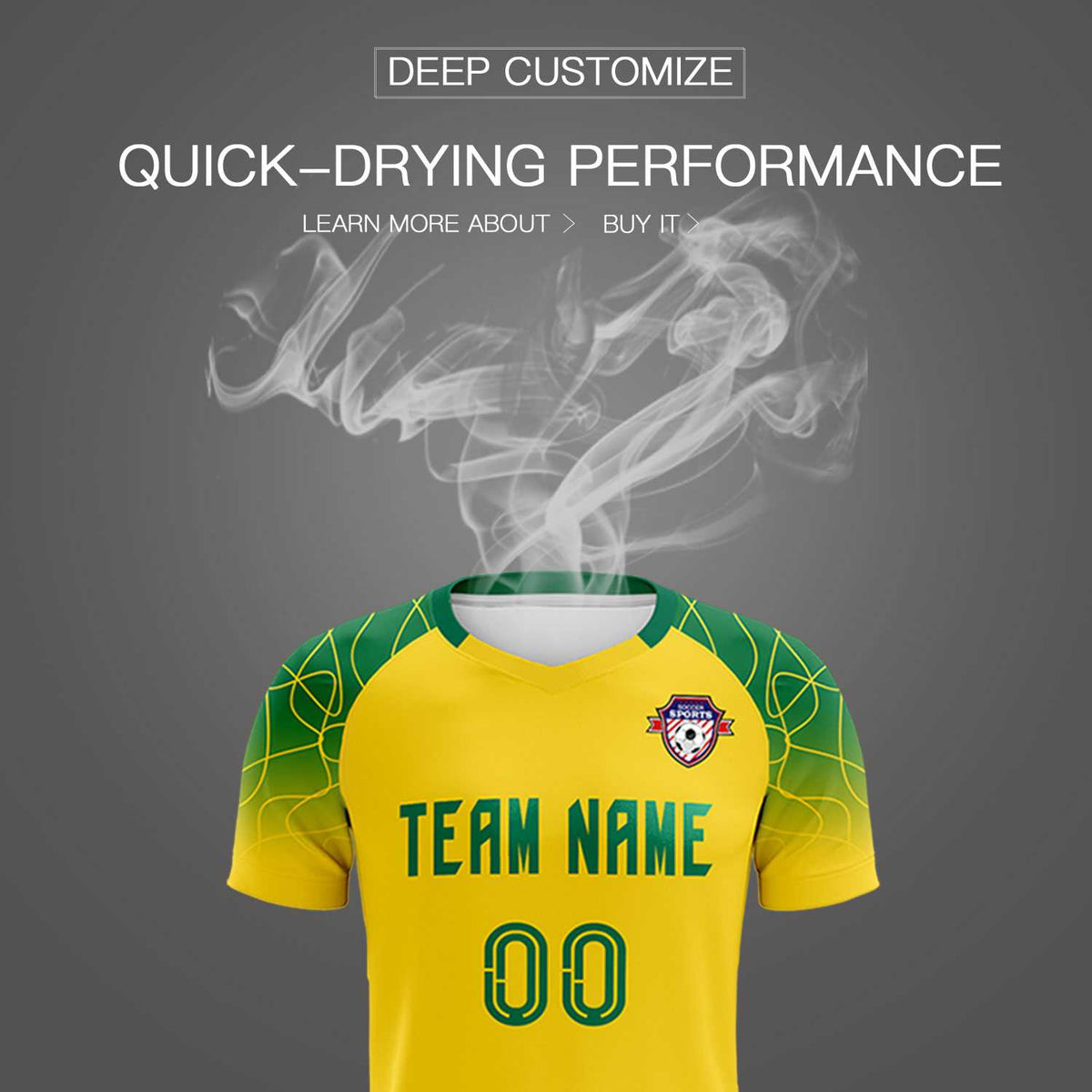 Custom Gold Classic Soccer Training Kit Jersey For Adults/Kids