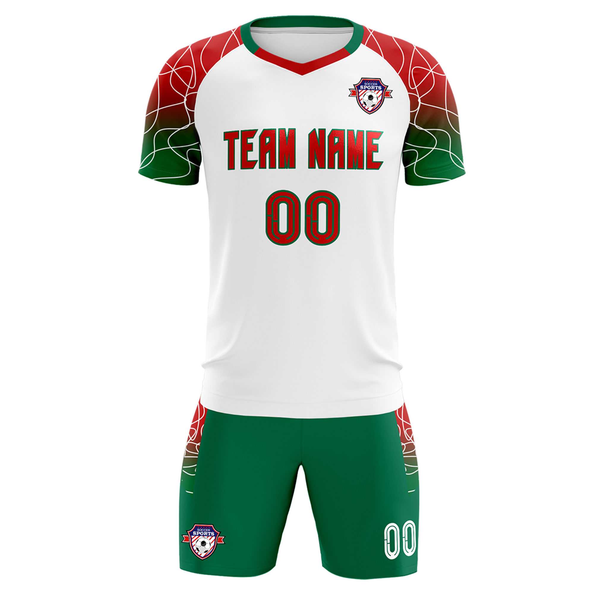 Custom White Classic Soccer Training Sets Jersey For Adults/Kids