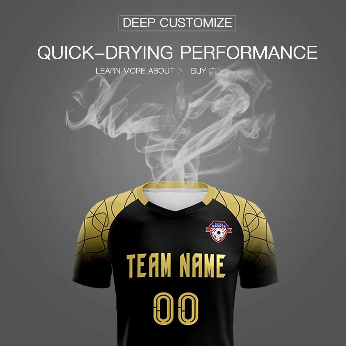 Custom Black Classic Soccer Training Kit Jersey For Adults/Kids