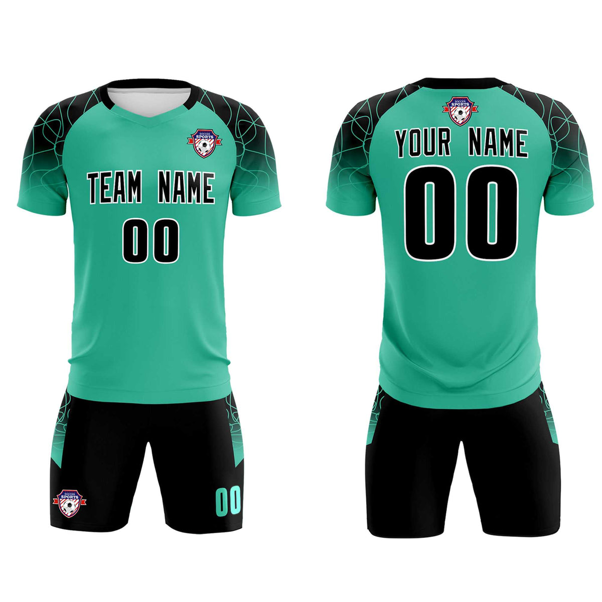 Custom Green Classic Soccer Training Kit Jersey For Adults/Kids