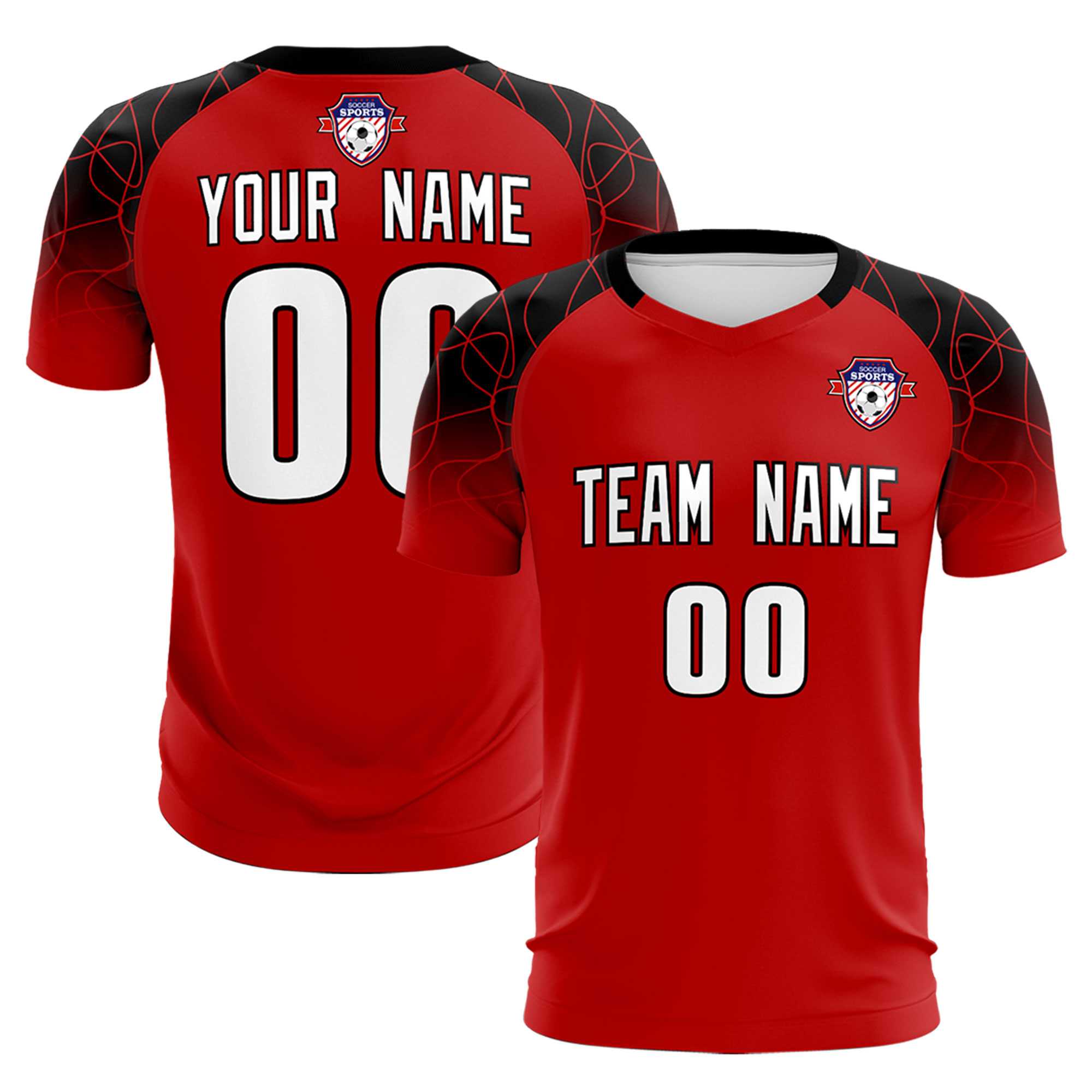 Custom Red Classic Soccer Training Sets Jersey For Adults/Kids