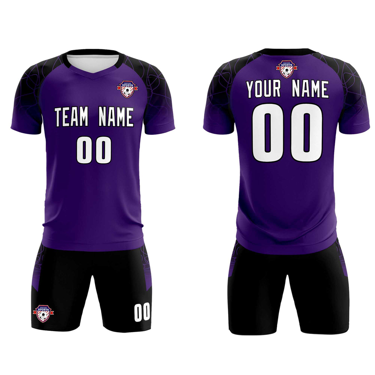 Custom Purple Classic Soccer Training Kit Jersey For Adults/Kids