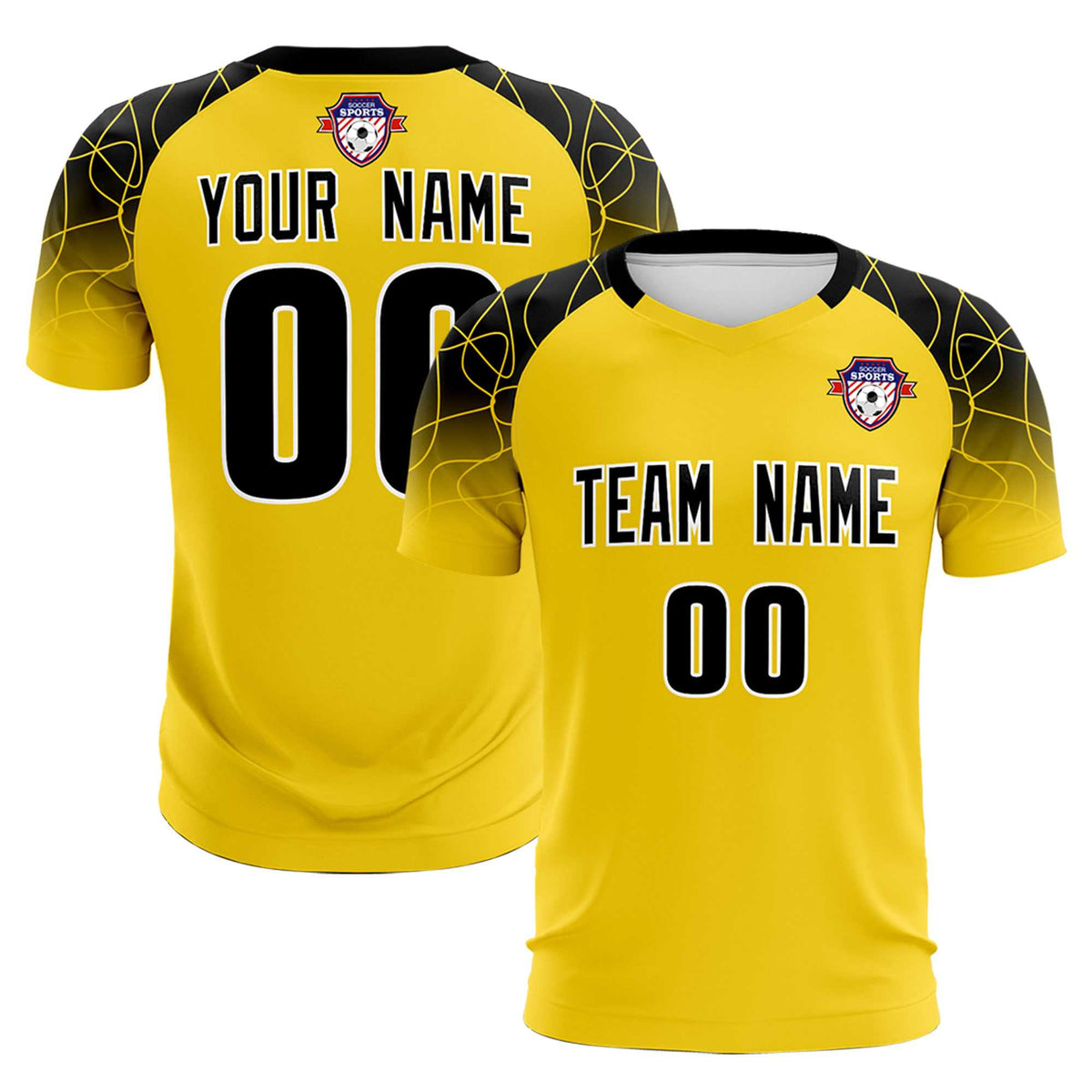 Custom Gold Classic Soccer Training Sets Jersey For Adults/Kids