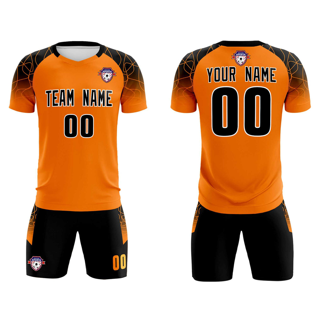 Custom Orange Classic Soccer Training Kit Jersey For Adults/Kids
