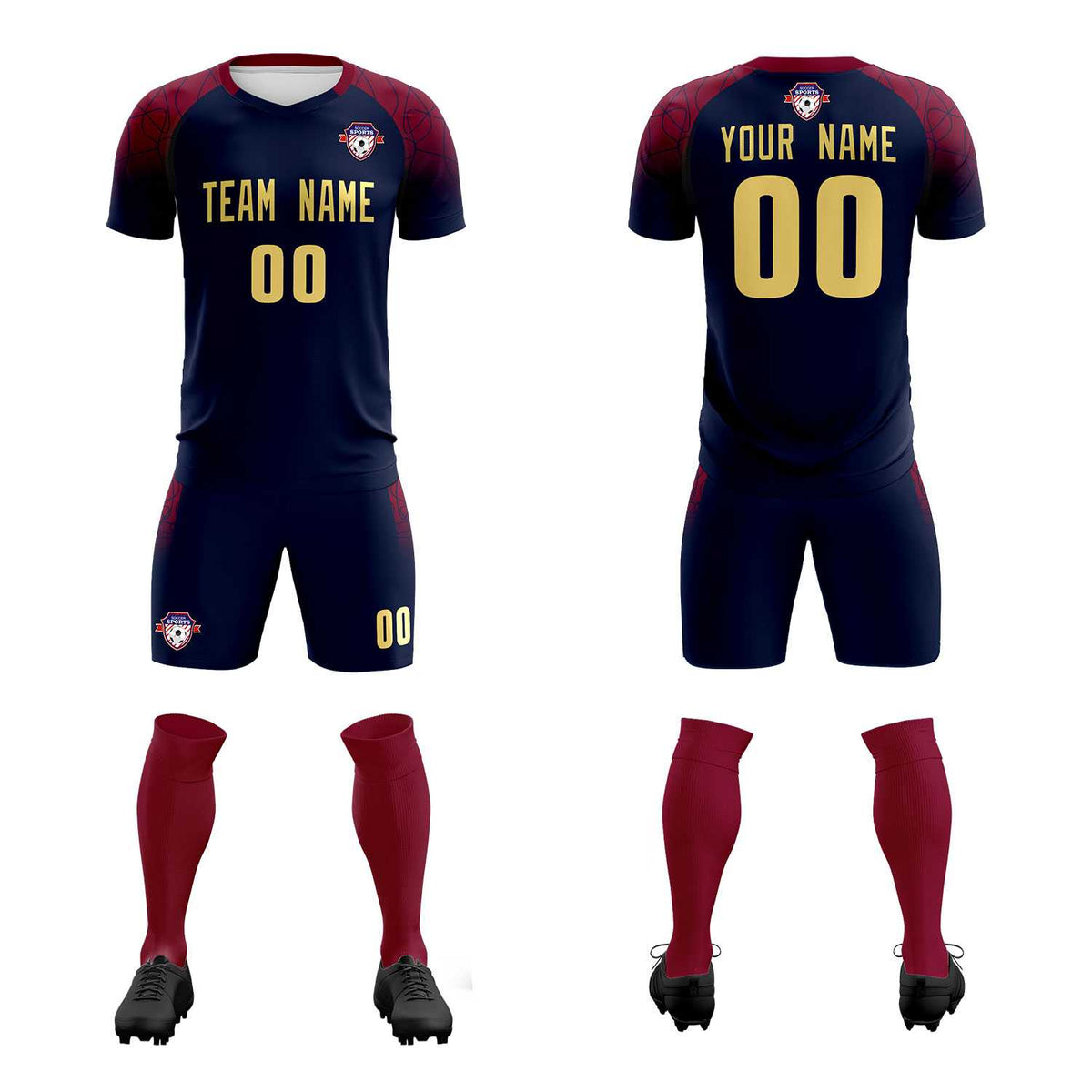 Custom Navy Classic Soccer Training Kit Jersey For Adults/Kids