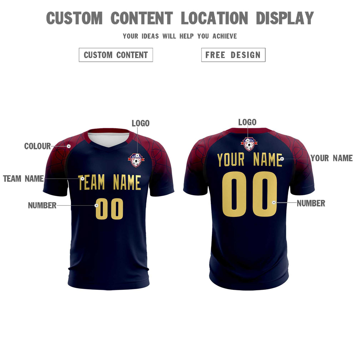 Custom Navy Classic Soccer Training Kit Jersey For Adults/Kids