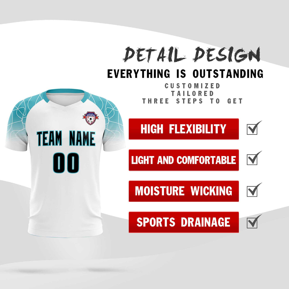 Custom White Classic Soccer Training Sets Jersey For Adults/Kids