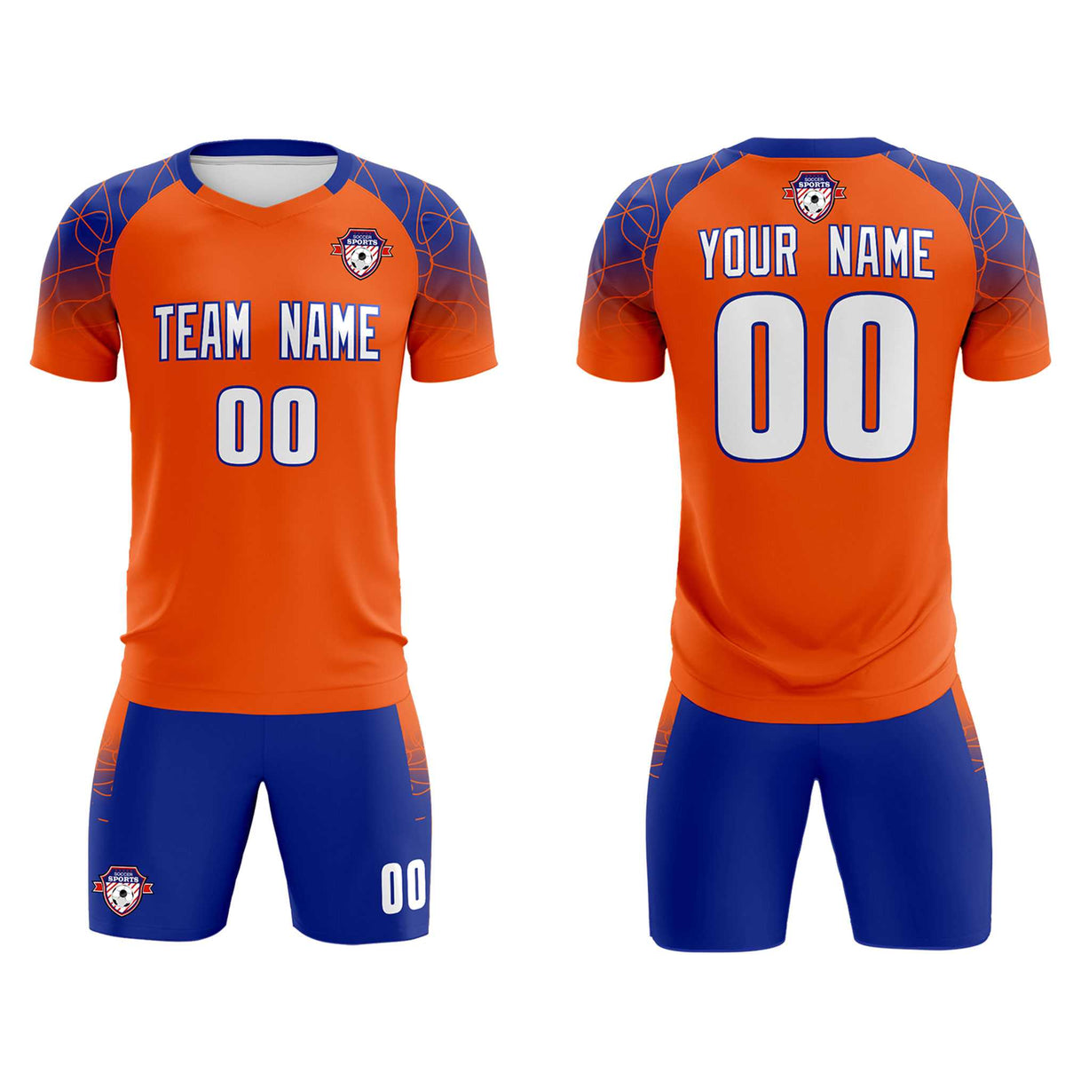 Custom Orange Classic Soccer Training Kit Jersey For Adults/Kids