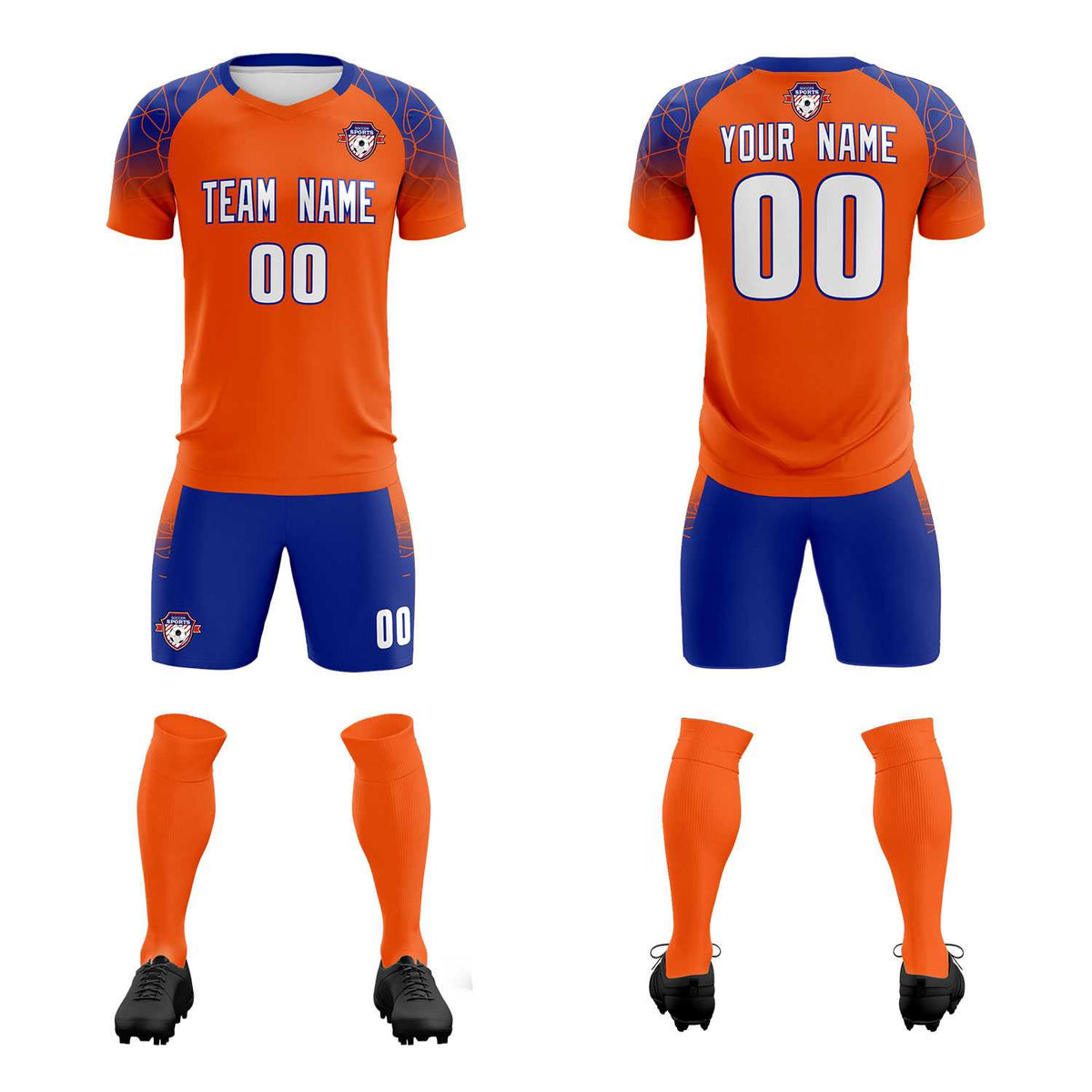 Custom Orange Classic Soccer Training Kit Jersey For Adults/Kids