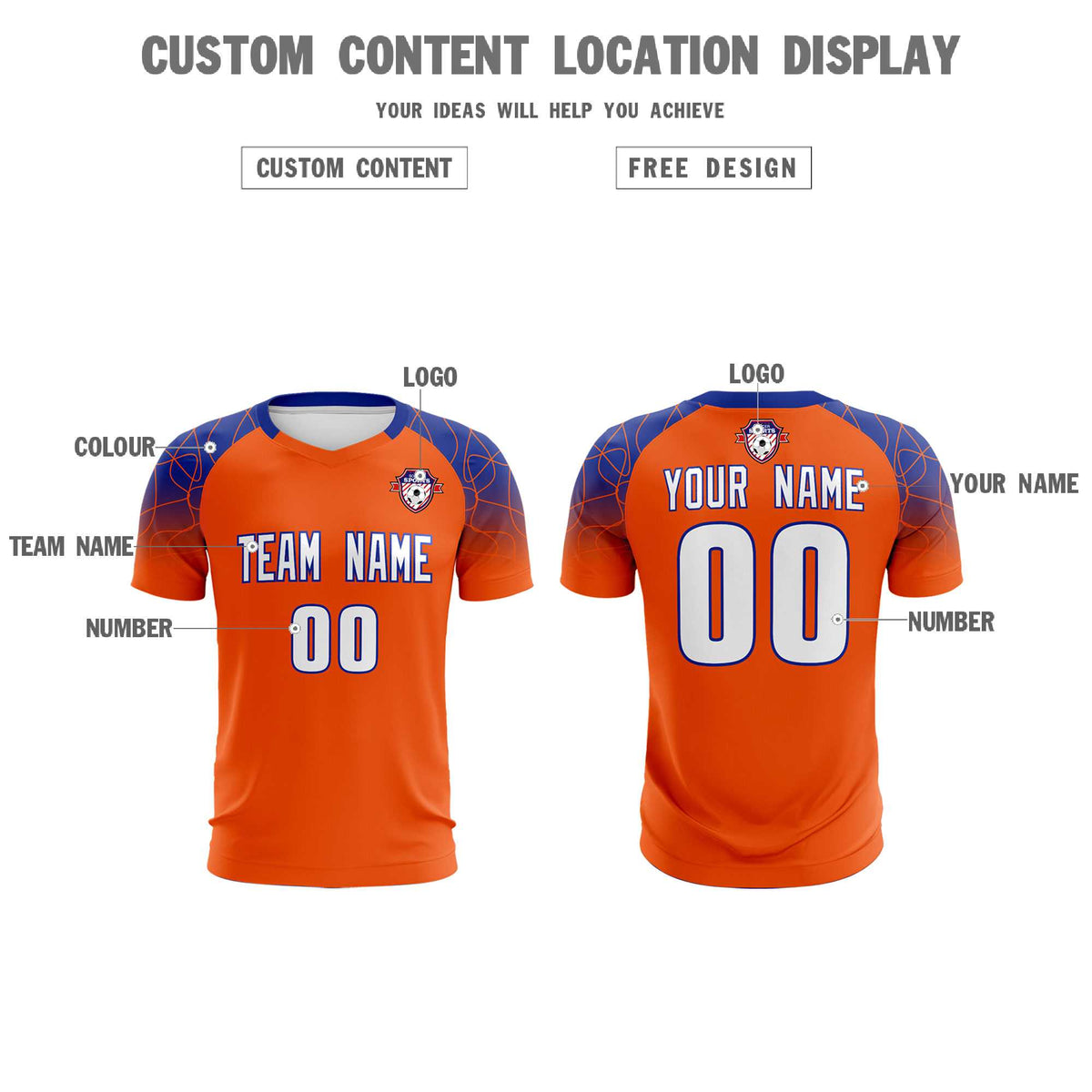 Custom Orange Classic Soccer Training Kit Jersey For Adults/Kids