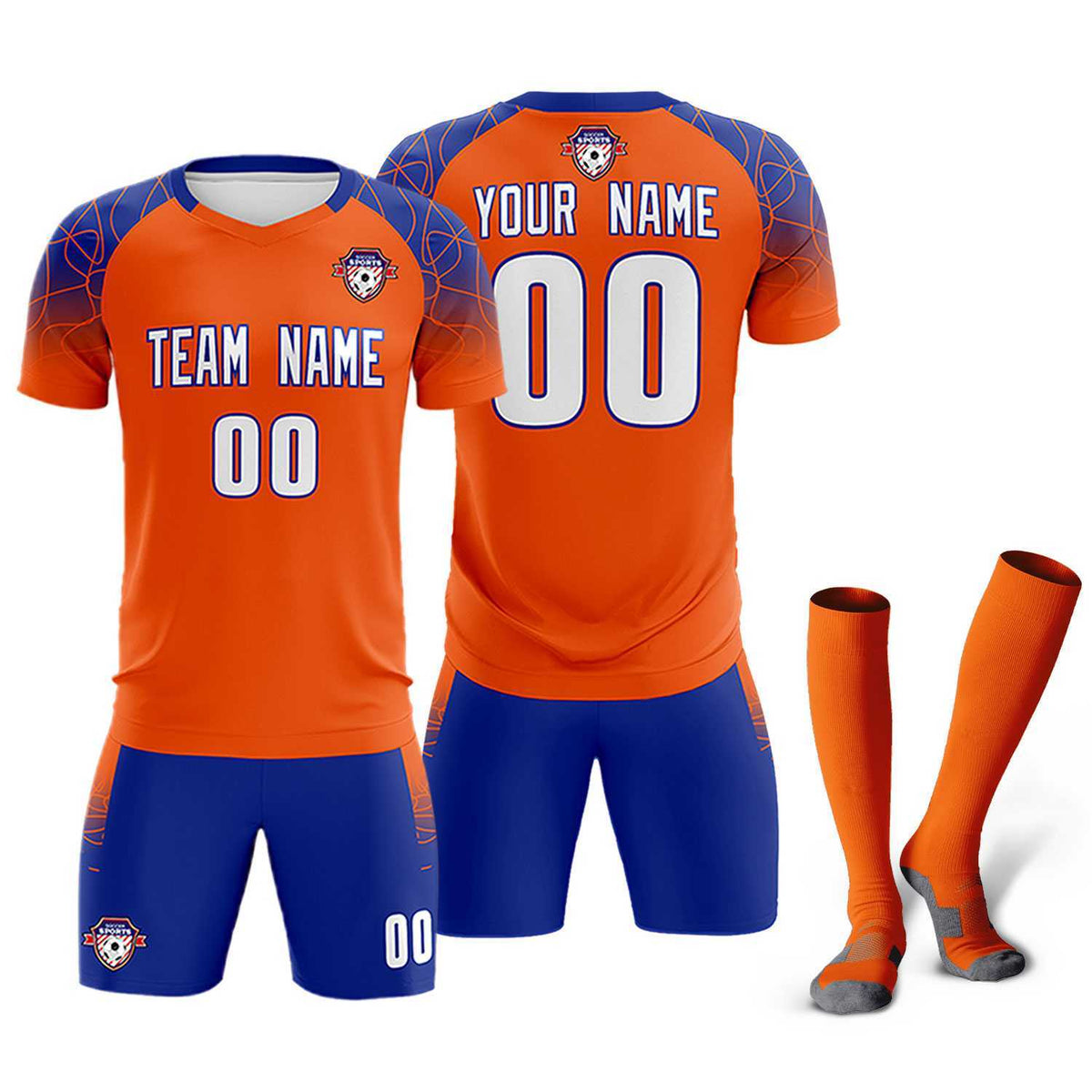 Custom Orange Classic Soccer Training Kit Jersey For Adults/Kids