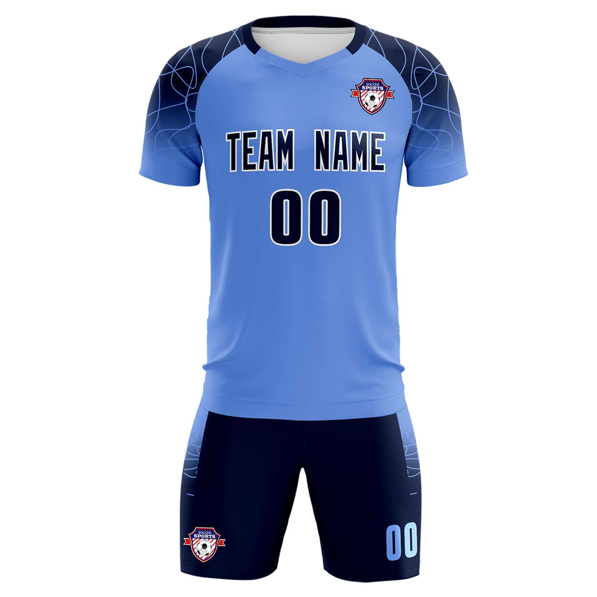 Custom Light Blue Classic Soccer Training Sets Jersey For Adults/Kids