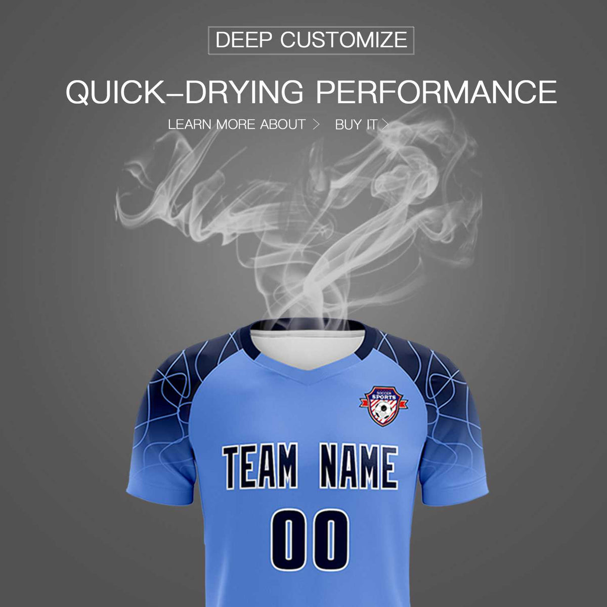 Custom Light Blue Classic Soccer Training Sets Jersey For Adults/Kids