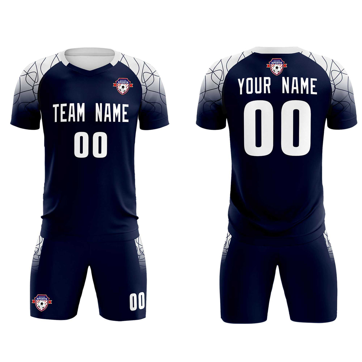 Custom Navy Classic Soccer Training Kit Jersey For Adults/Kids