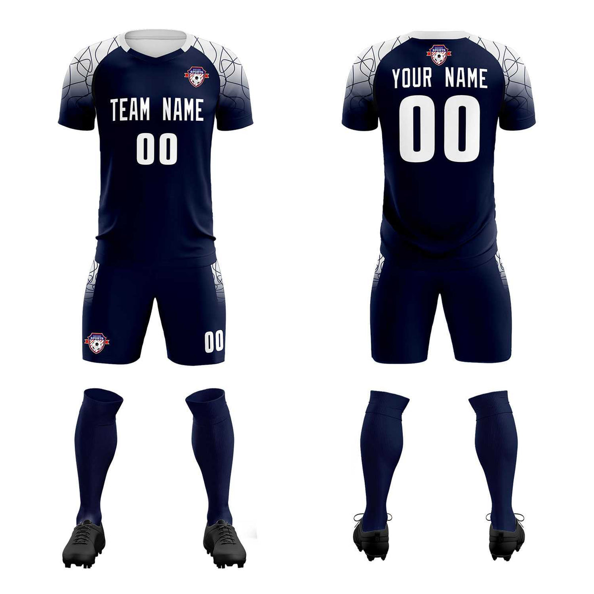 Custom Navy Classic Soccer Training Kit Jersey For Adults/Kids