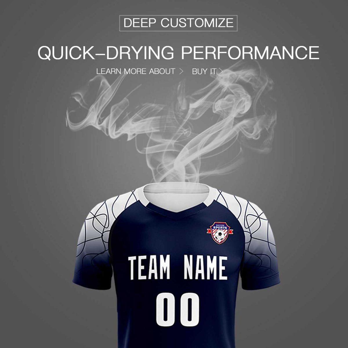 Custom Navy Classic Soccer Training Kit Jersey For Adults/Kids