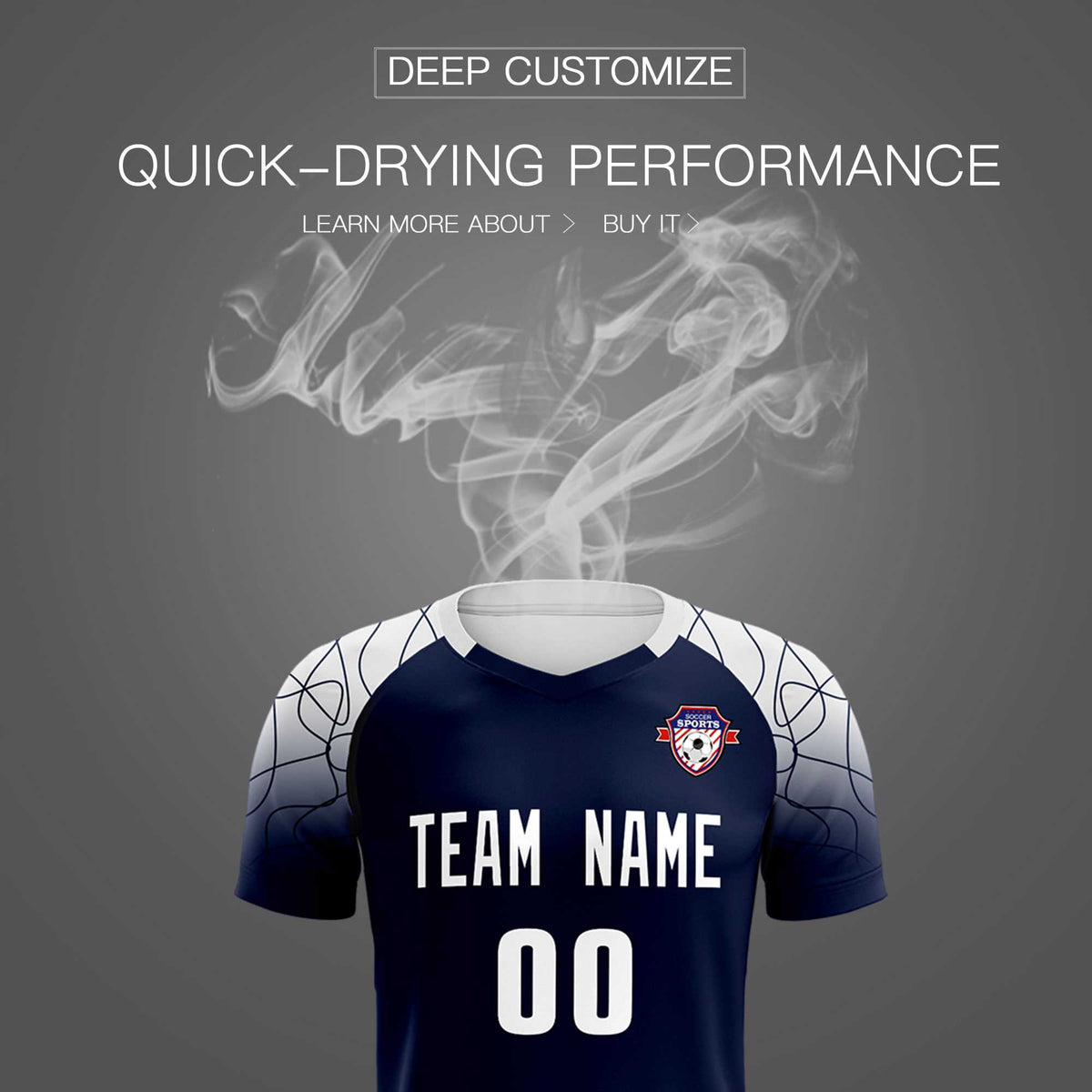 Custom Navy Classic Soccer Training Kit Jersey For Adults/Kids