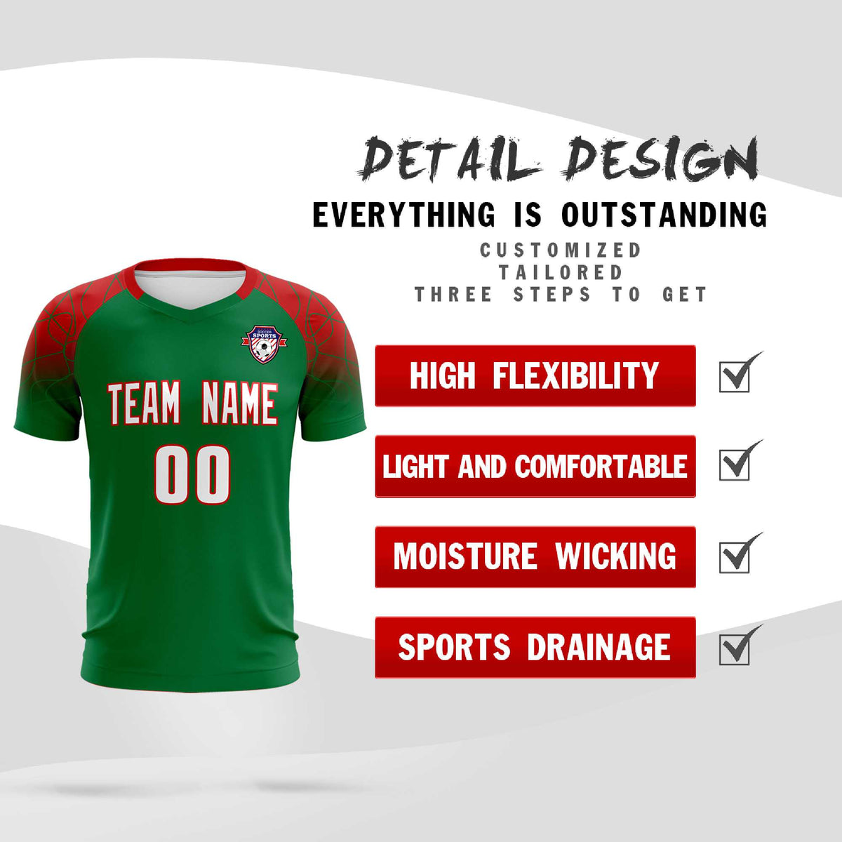 Custom Kelly Green Classic Soccer Training Sets Jersey For Adults/Kids