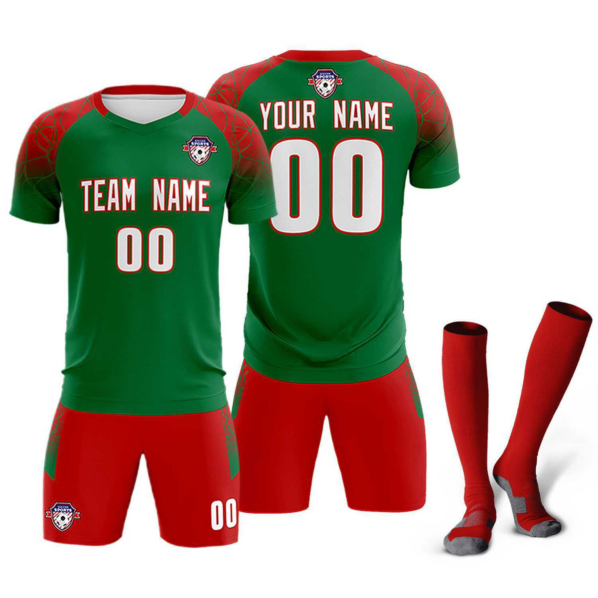 Custom Kelly Green Classic Soccer Training Sets Jersey For Adults/Kids