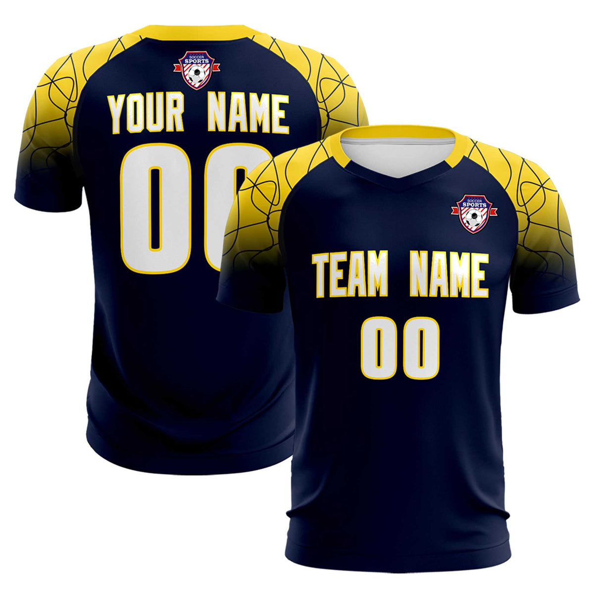 Custom Navy Classic Soccer Training Kit Jersey For Adults/Kids