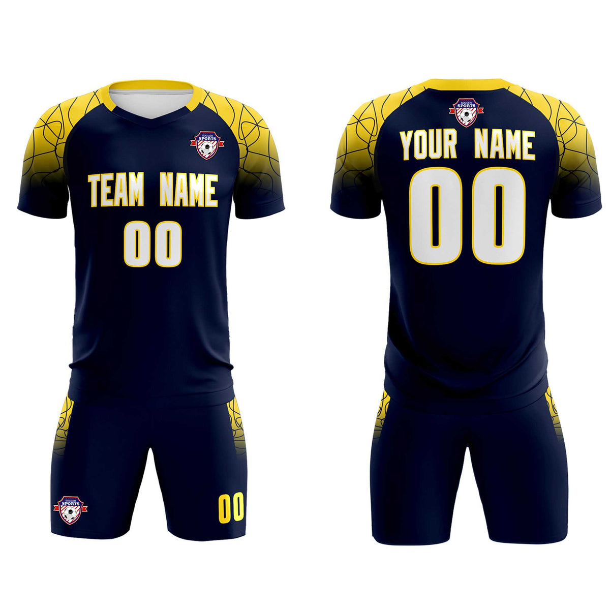 Custom Navy Classic Soccer Training Kit Jersey For Adults/Kids