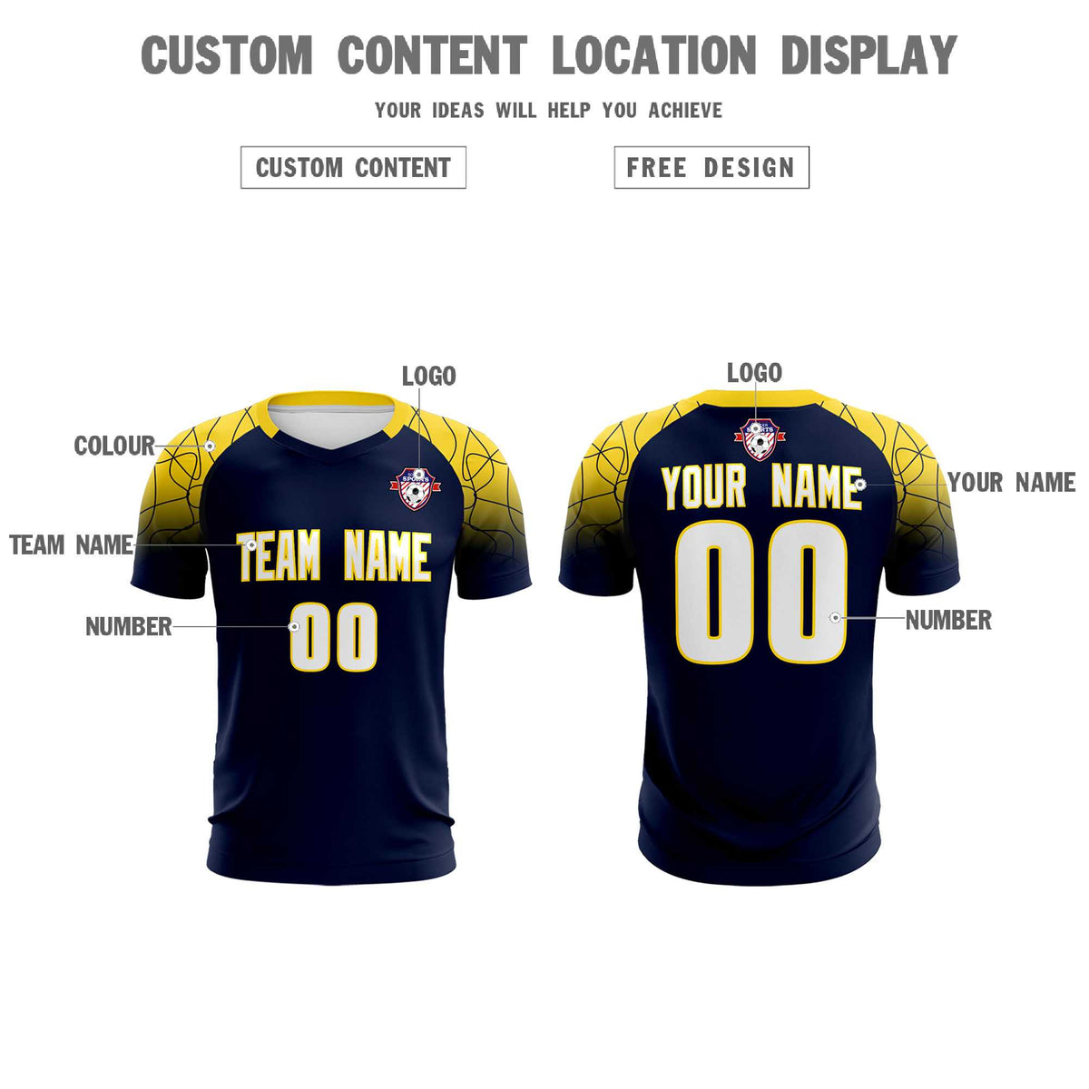 Custom Navy Classic Soccer Training Kit Jersey For Adults/Kids