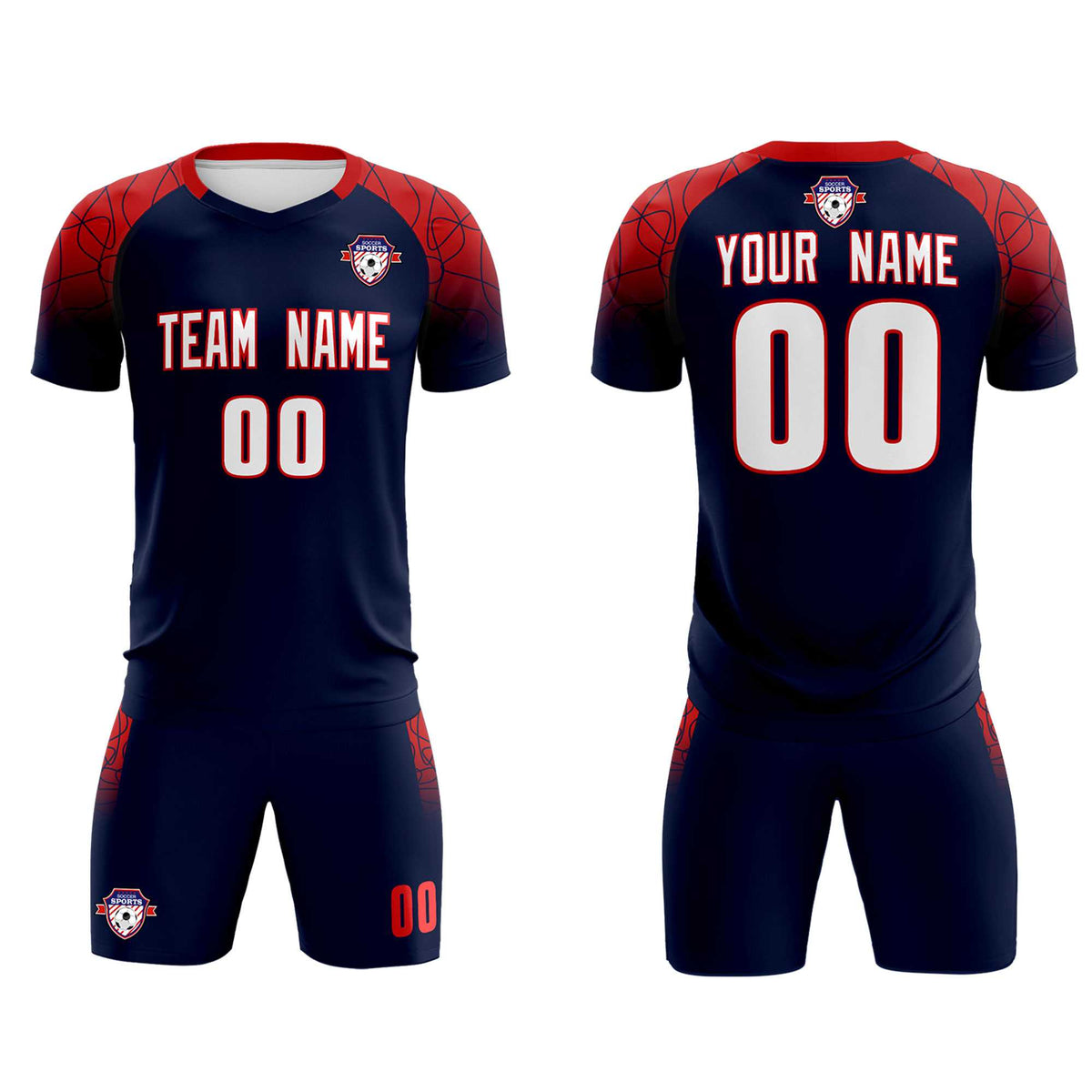 Custom Navy Classic Soccer Training Sets Jersey For Adults/Kids