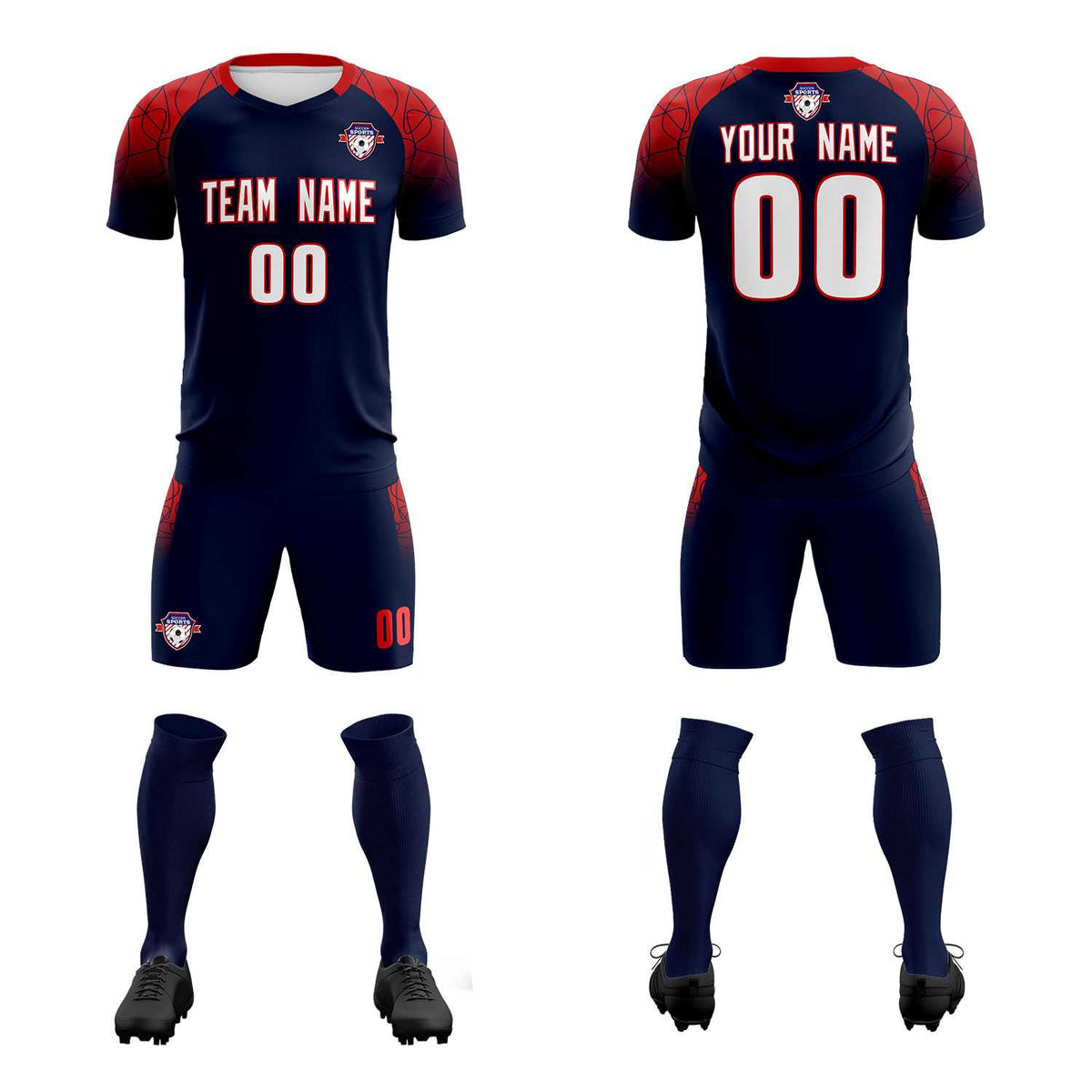 Custom Navy Classic Soccer Training Kit Jersey For Adults/Kids
