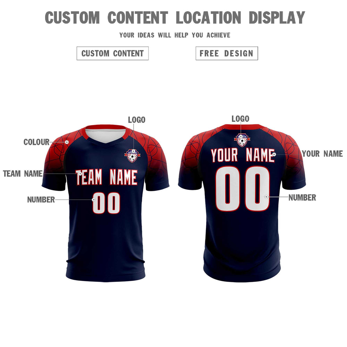 Custom Navy Classic Soccer Training Kit Jersey For Adults/Kids