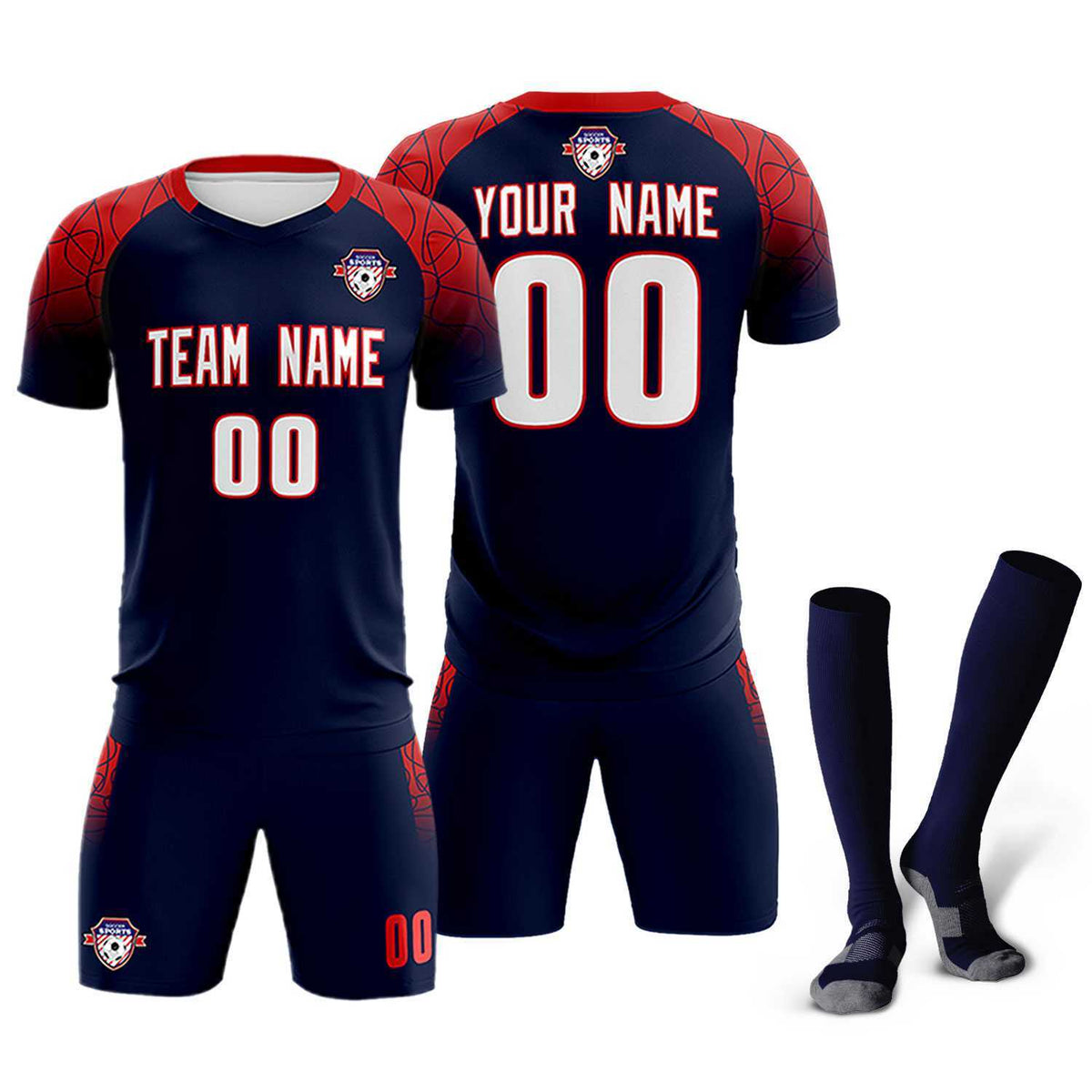 Custom Navy Classic Soccer Training Kit Jersey For Adults/Kids