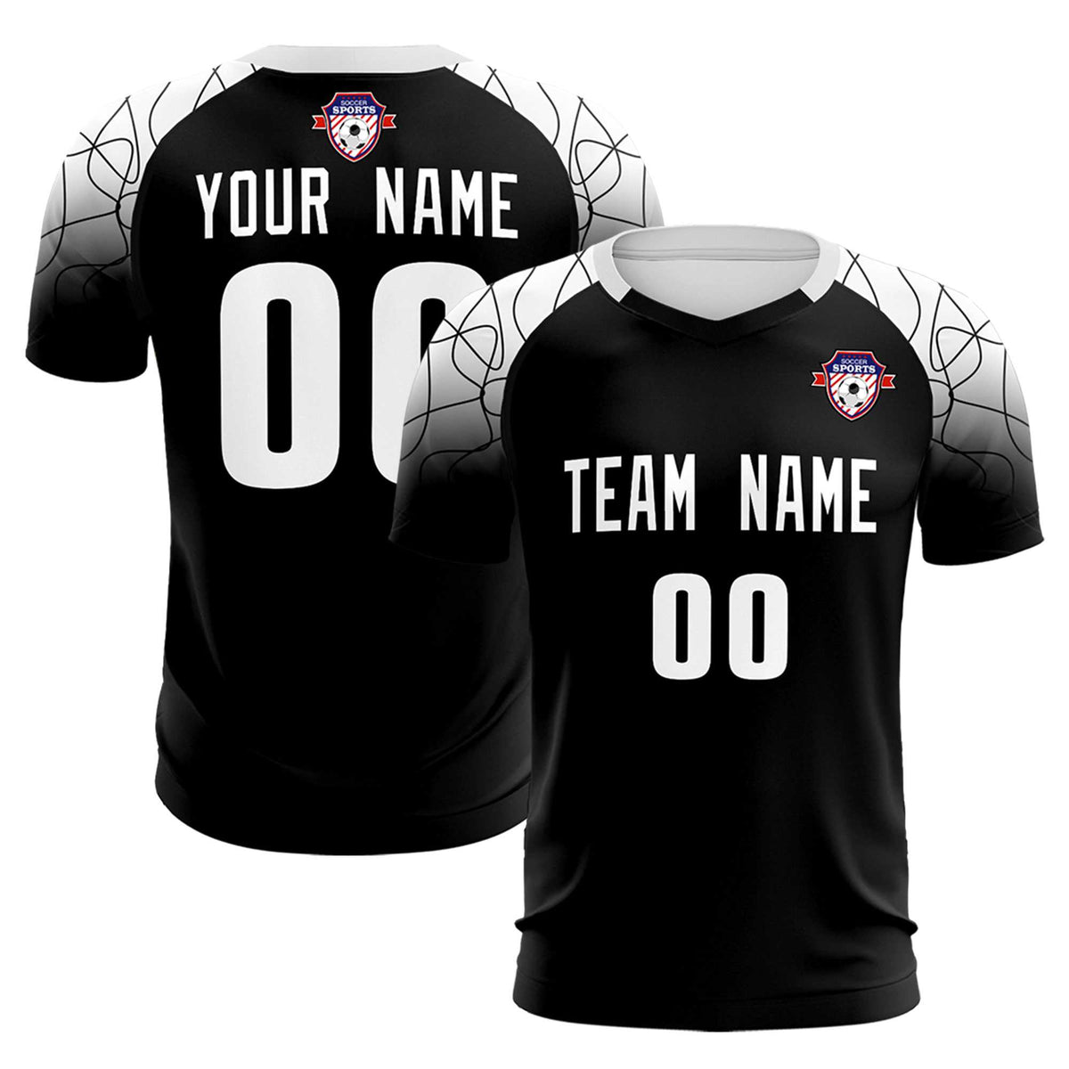 Custom Black Classic Soccer Training Kit Jersey For Adults/Kids
