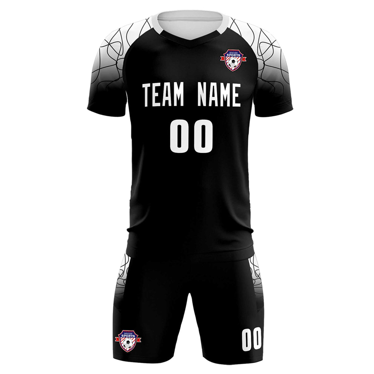 Custom Black Classic Soccer Training Sets Jersey For Adults/Kids
