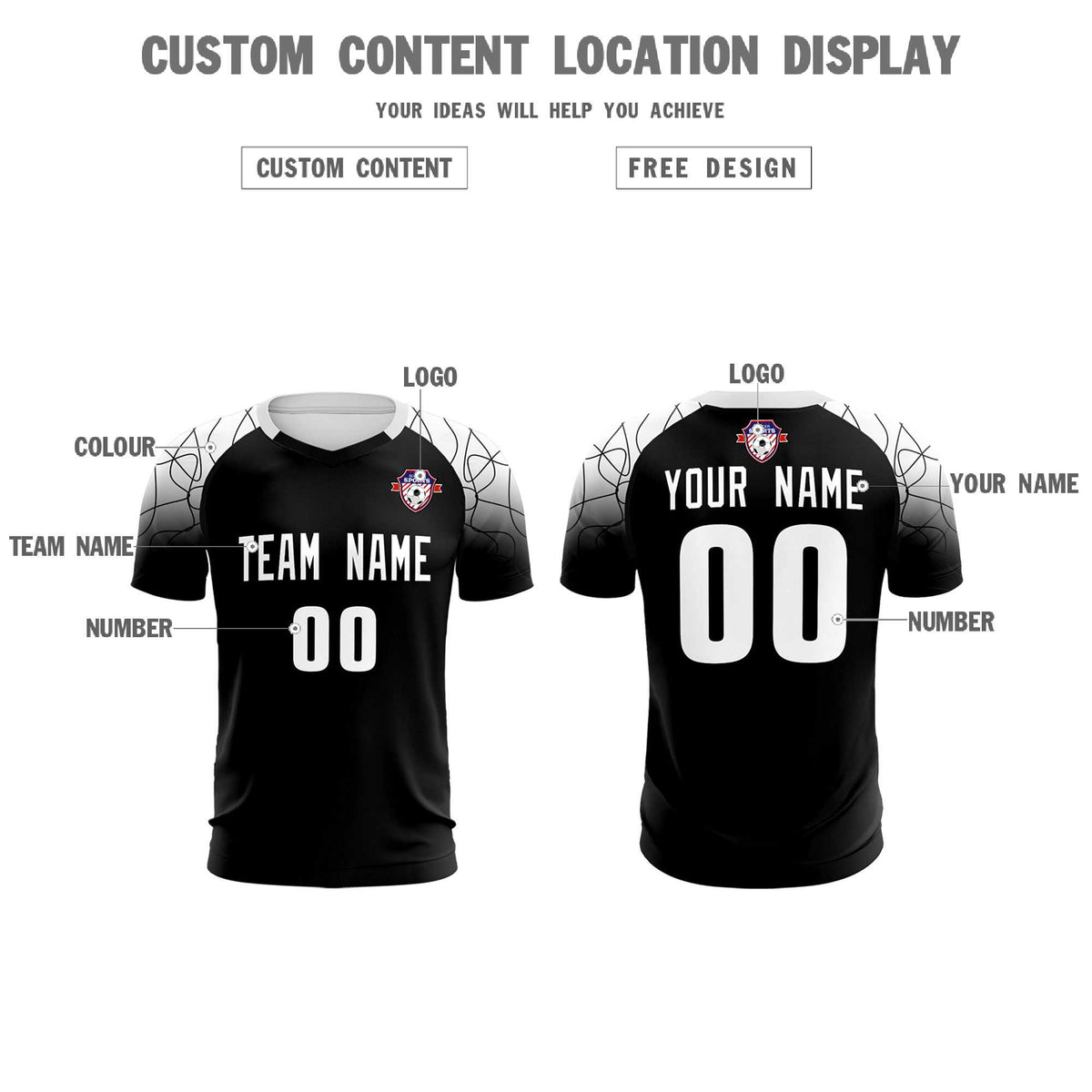Custom Black Classic Soccer Training Sets Jersey For Adults/Kids