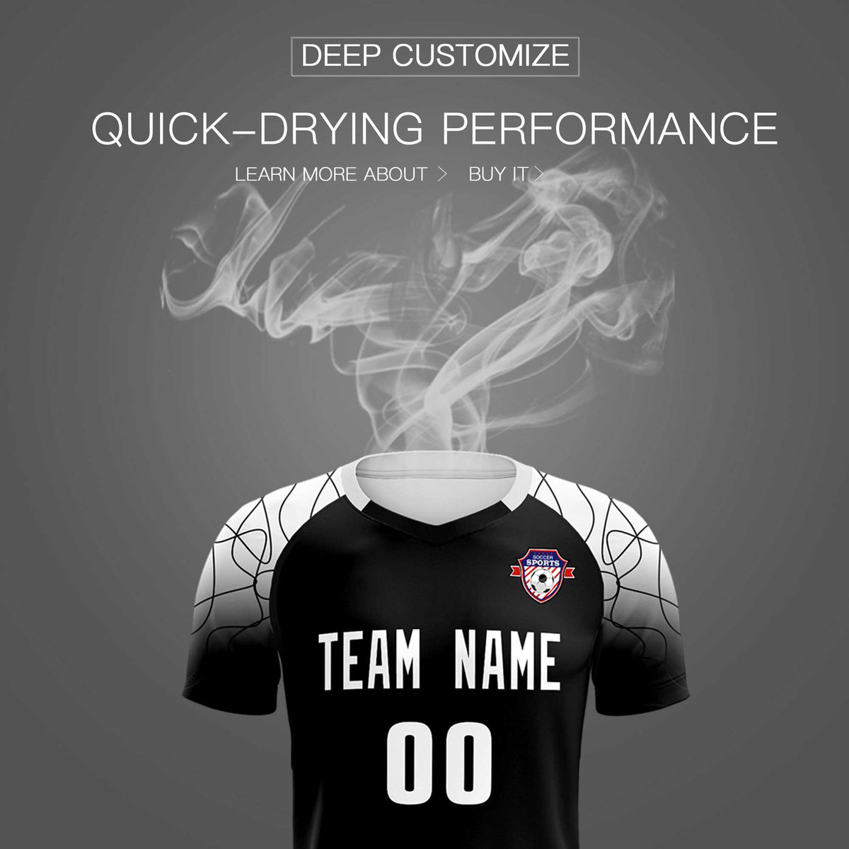 Custom Black Classic Soccer Training Kit Jersey For Adults/Kids