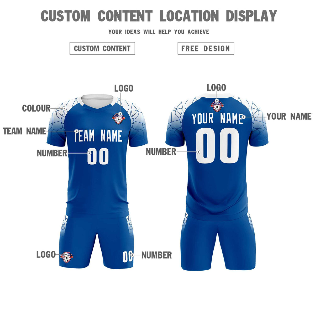 Custom Navy Classic Soccer Training Kit Jersey For Adults/Kids