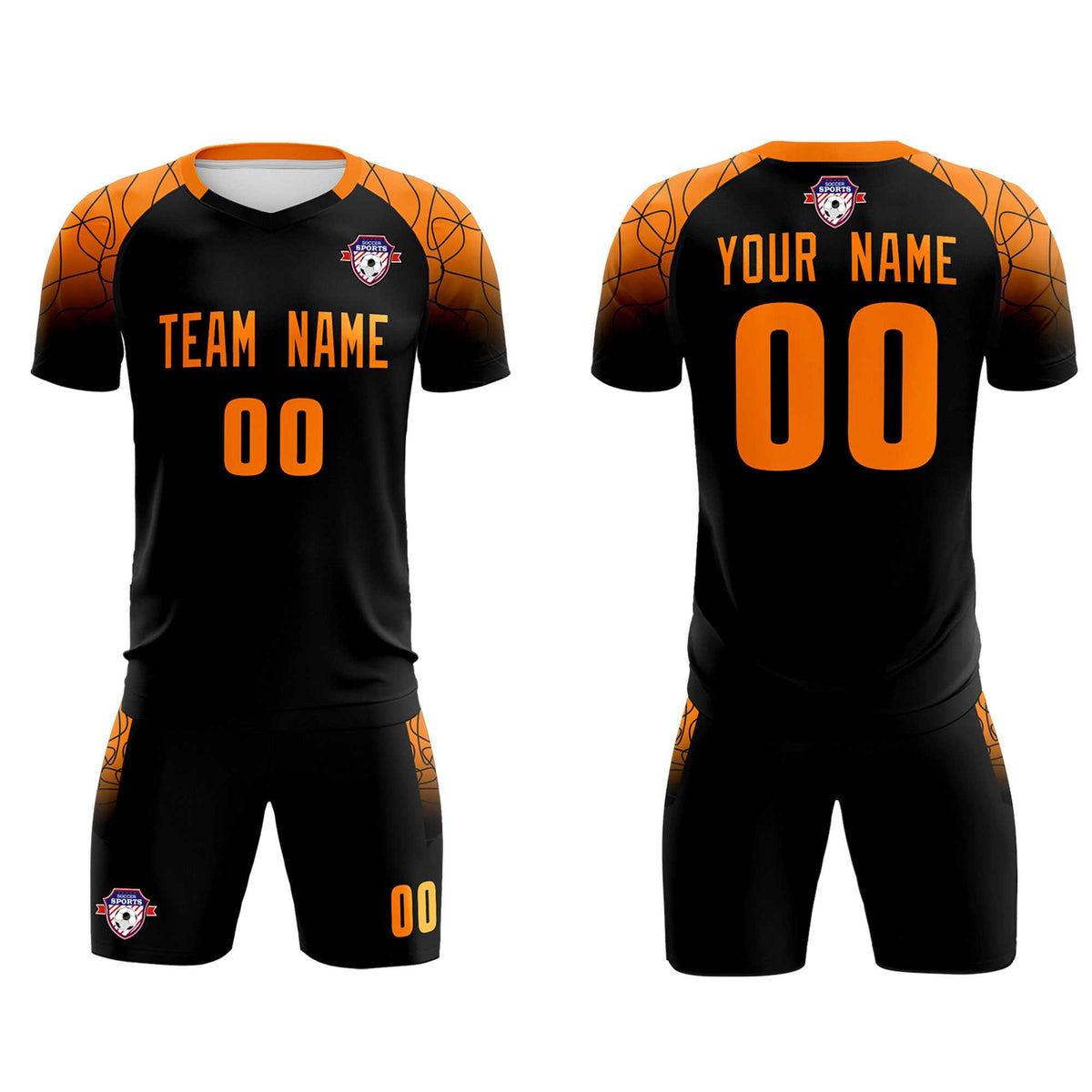 Custom Black Classic Soccer Training Kit Jersey For Adults/Kids