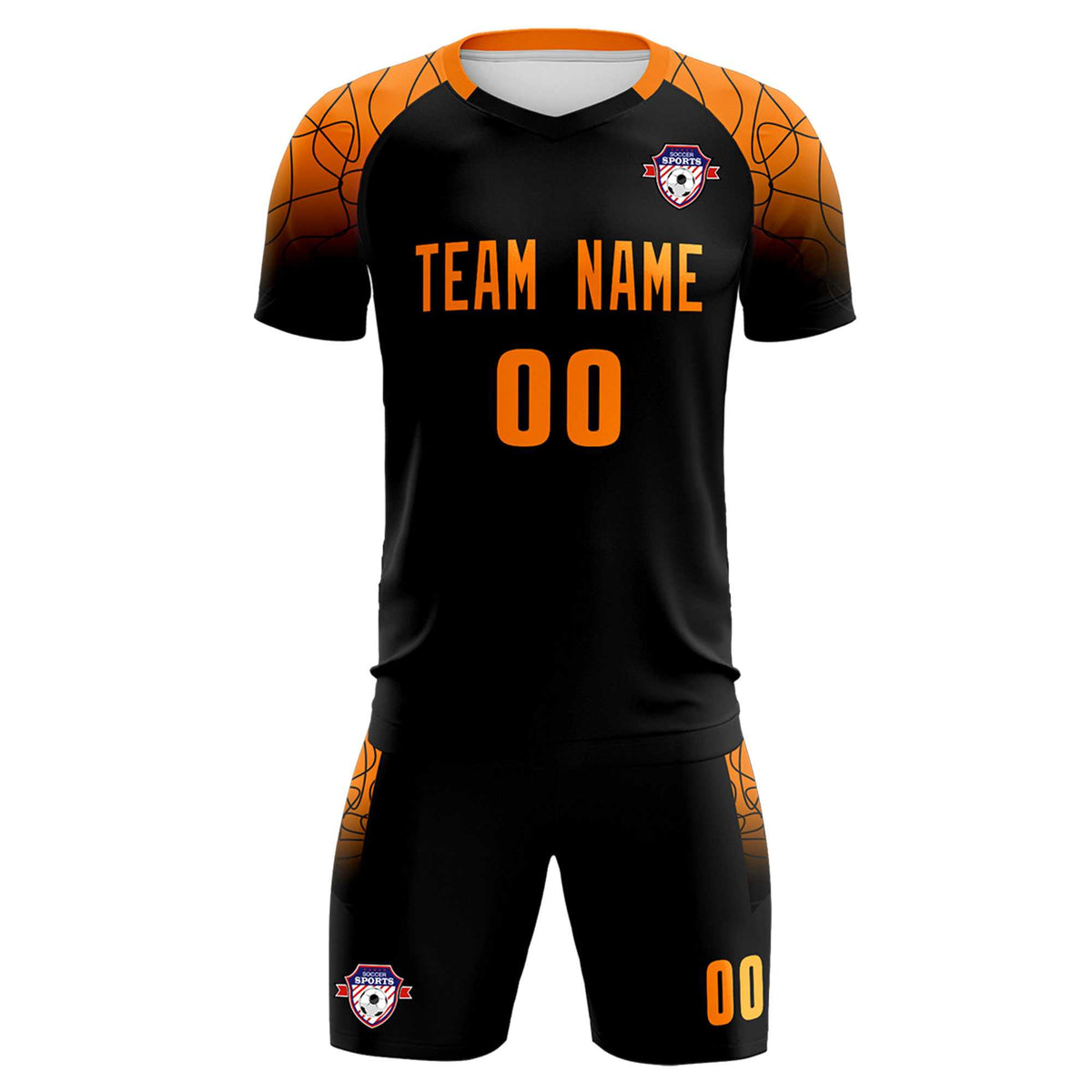 Custom Black Classic Soccer Training Kit Jersey For Adults/Kids