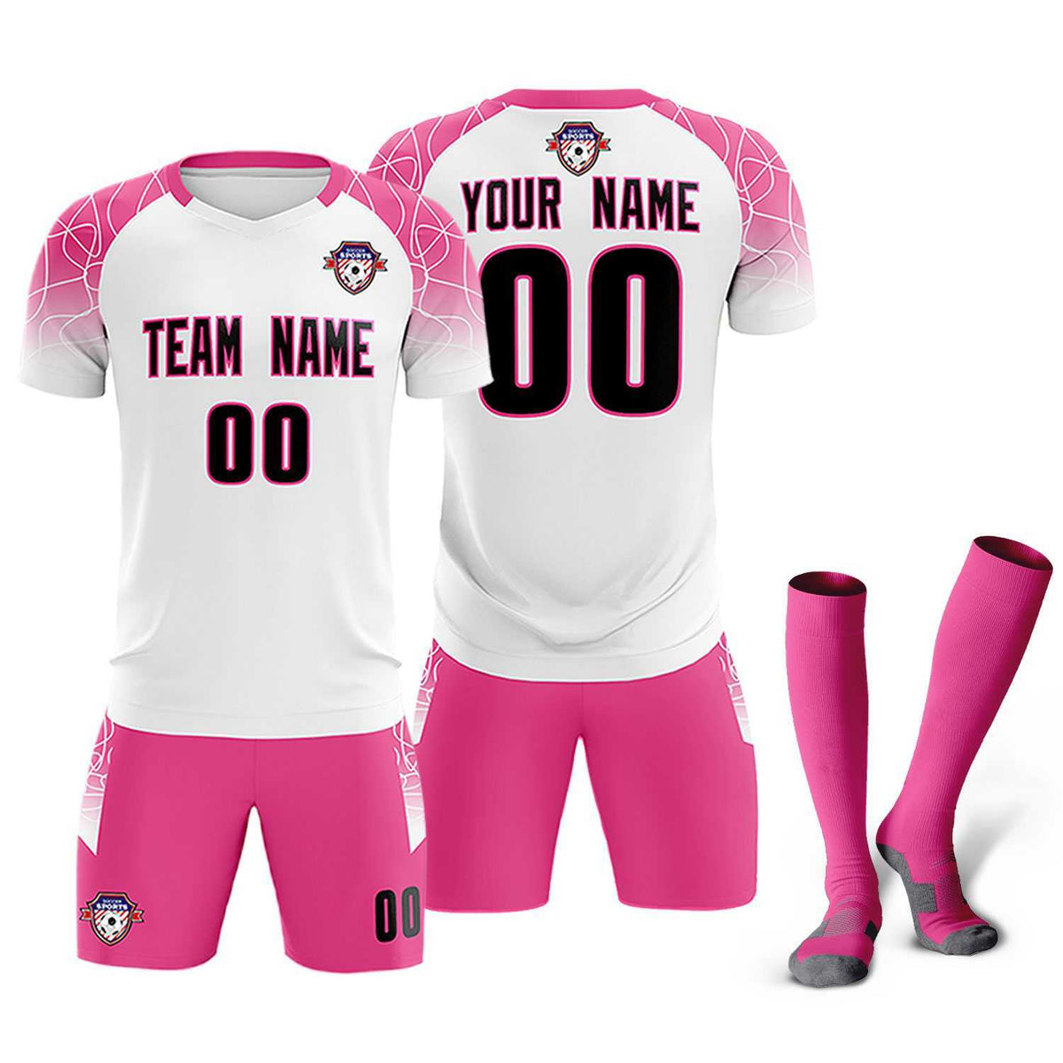 Custom White Classic Soccer Training Sets Jersey For Adults/Kids