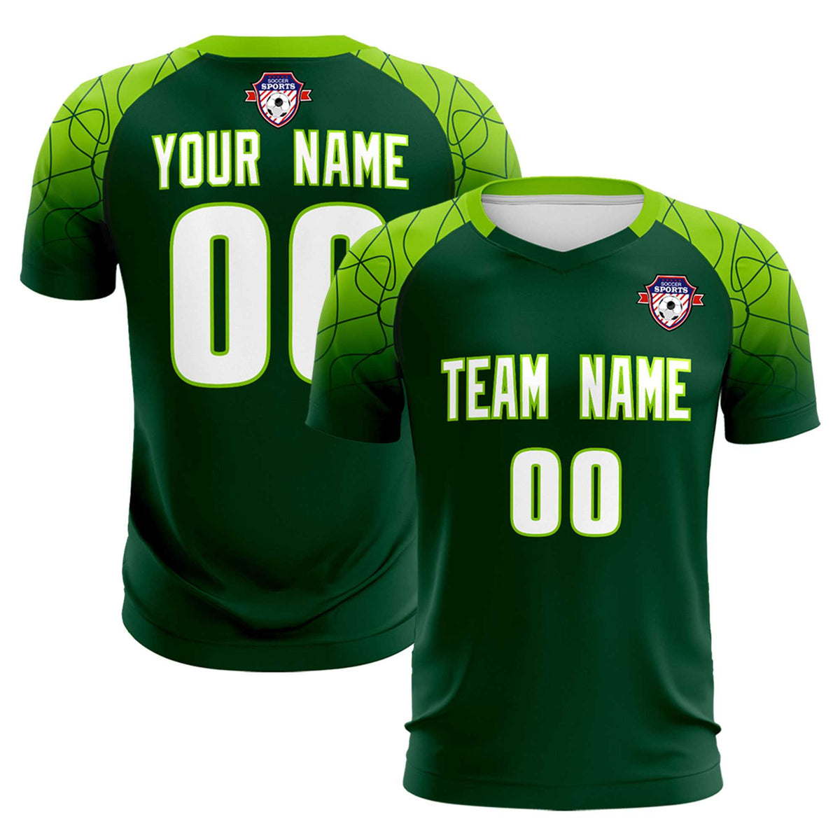 Custom Green Classic Soccer Training Kit Jersey For Adults/Kids