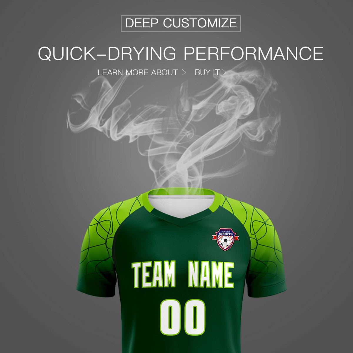 Custom Green Classic Soccer Training Kit Jersey For Adults/Kids