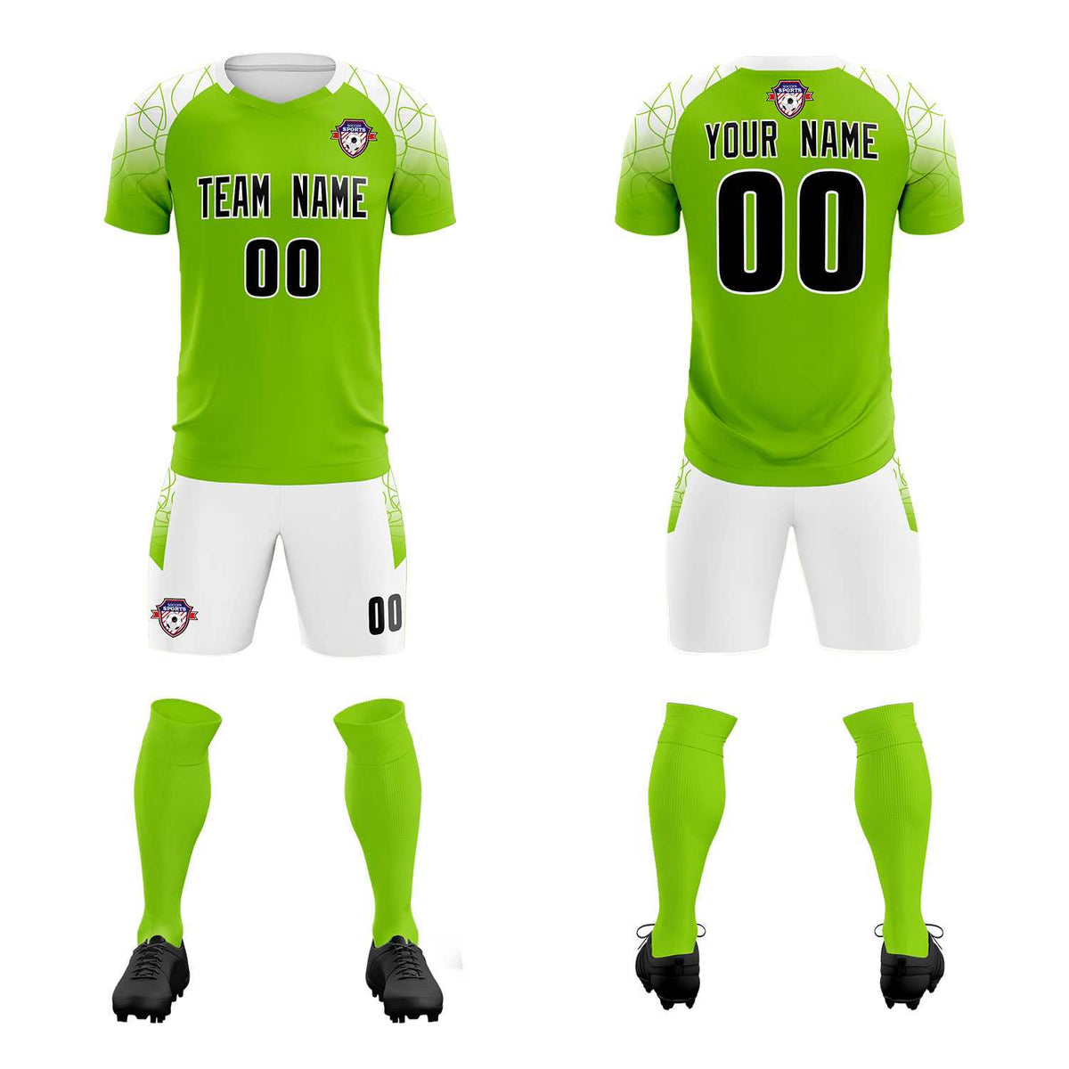 Custom Green Classic Soccer Training Kit Jersey For Adults/Kids