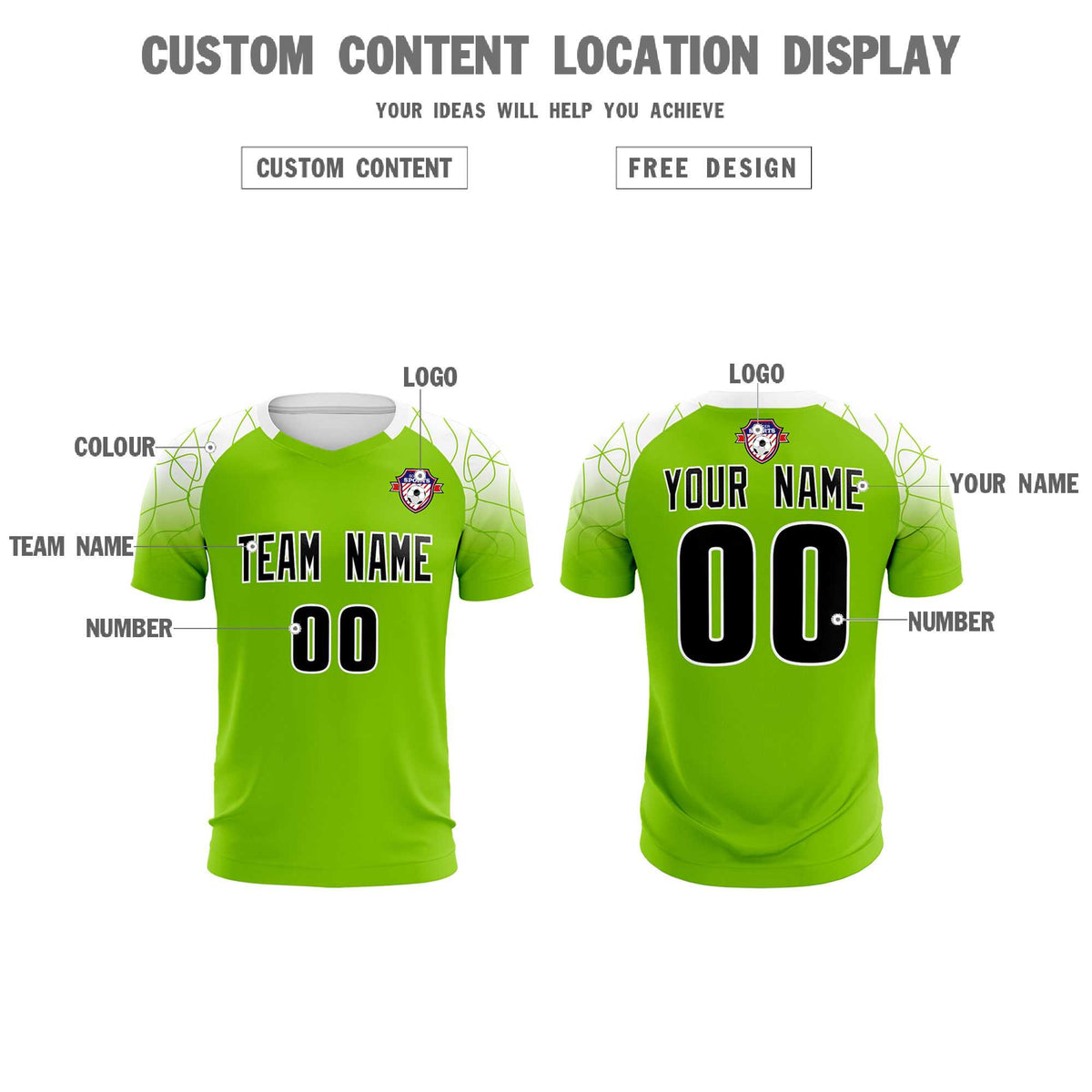 Custom Green Classic Soccer Training Kit Jersey For Adults/Kids