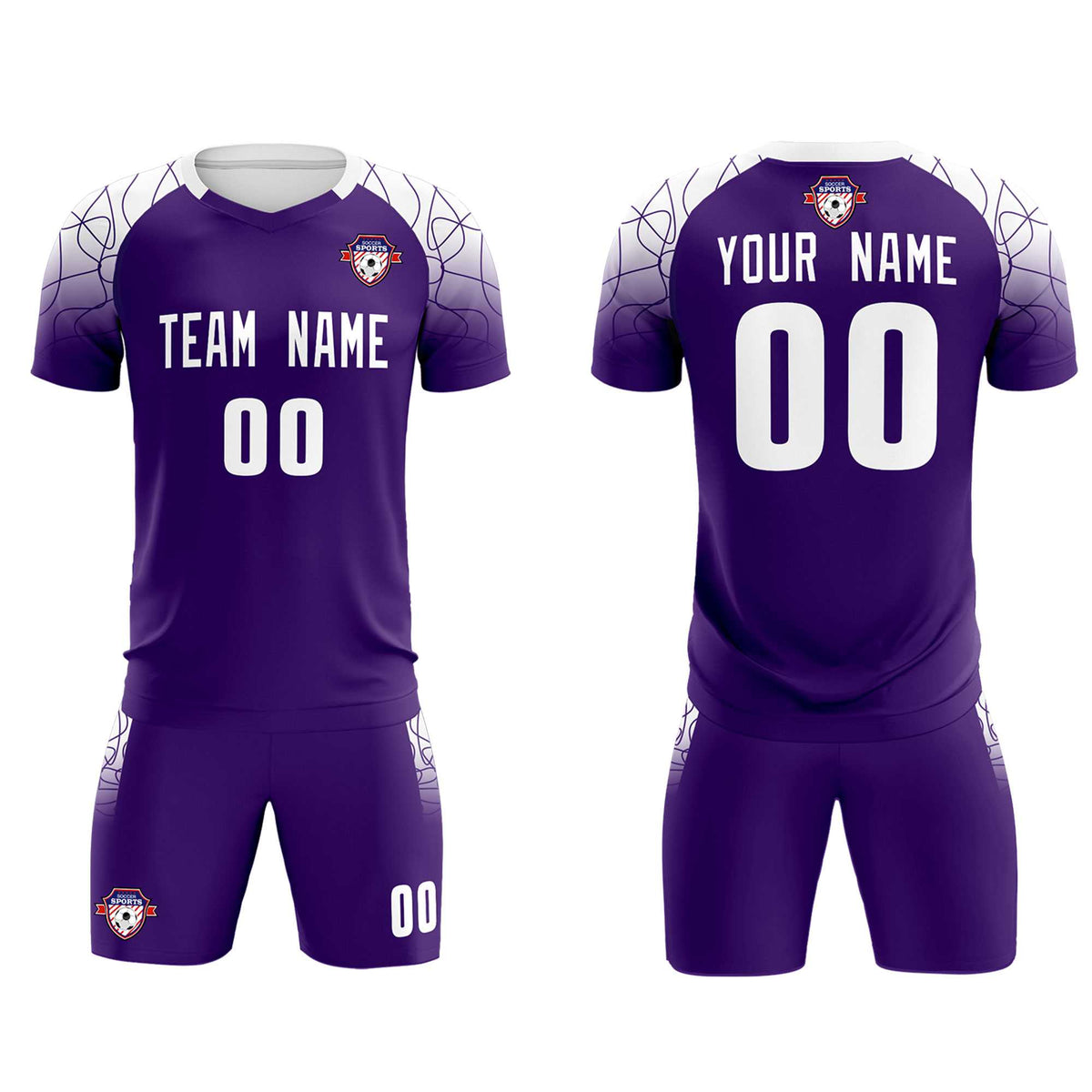 Custom Purple Classic Soccer Training Kit Jersey For Adults/Kids