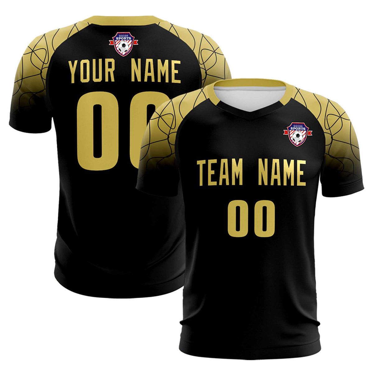 Custom Black Classic Soccer Training Kit Jersey For Adults/Kids