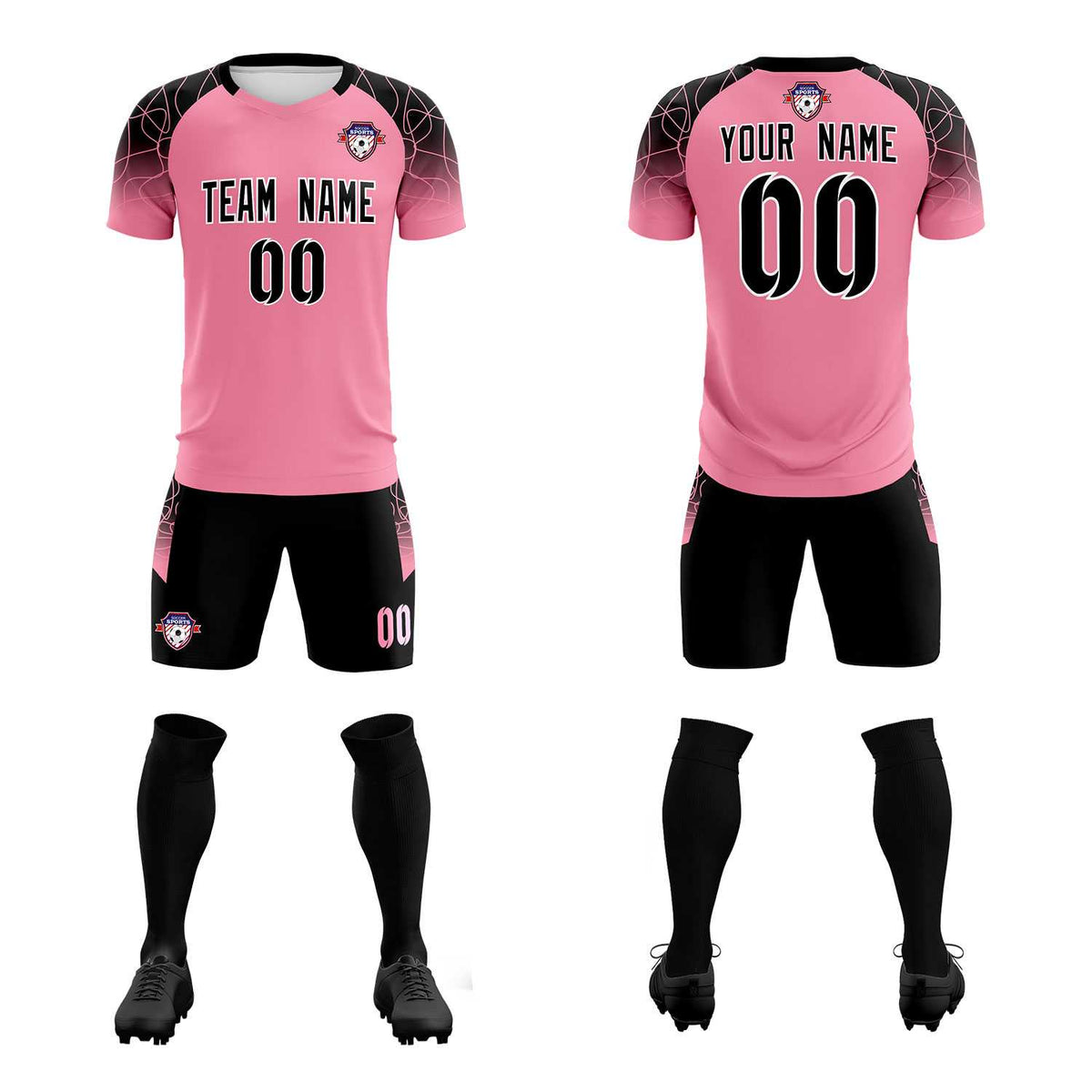 Custom Light Pink Classic Soccer Training Sets Jersey For Adults/Kids