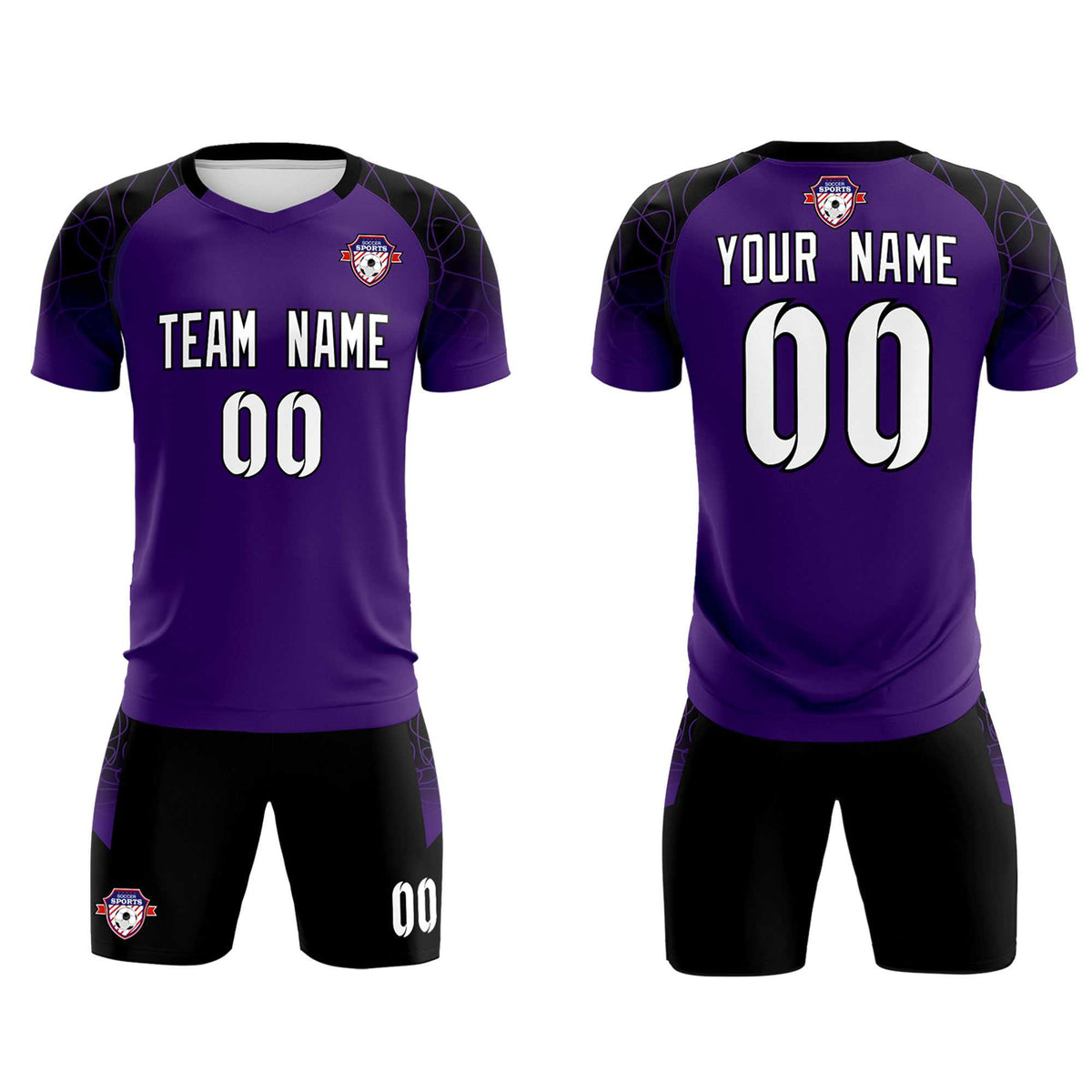 Custom Purple Classic Soccer Training Kit Jersey For Adults/Kids