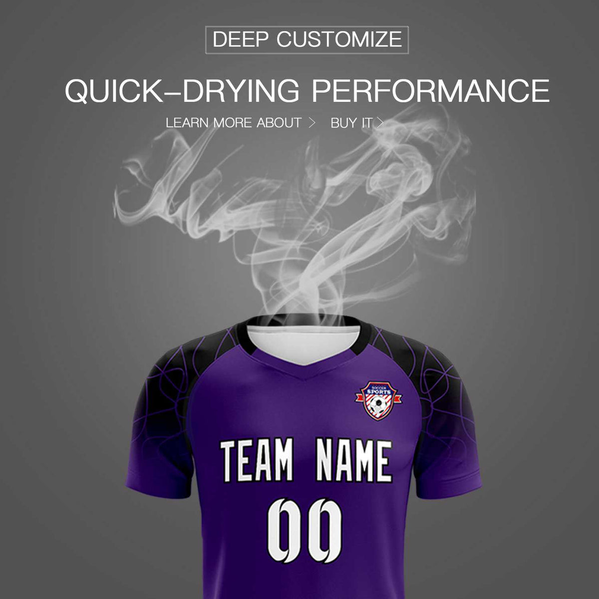 Custom Purple Classic Soccer Training Kit Jersey For Adults/Kids