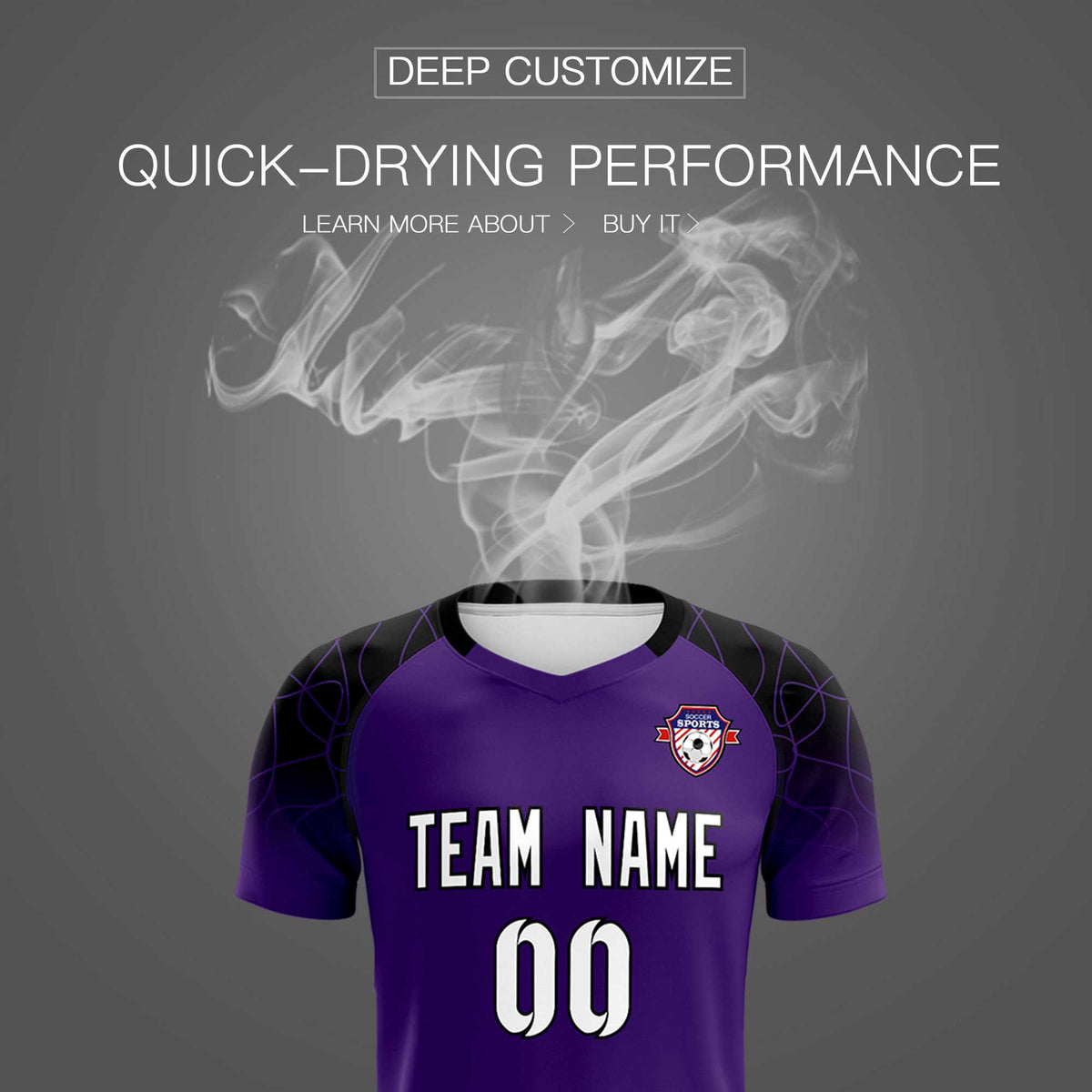Custom Purple Classic Soccer Training Kit Jersey For Adults/Kids