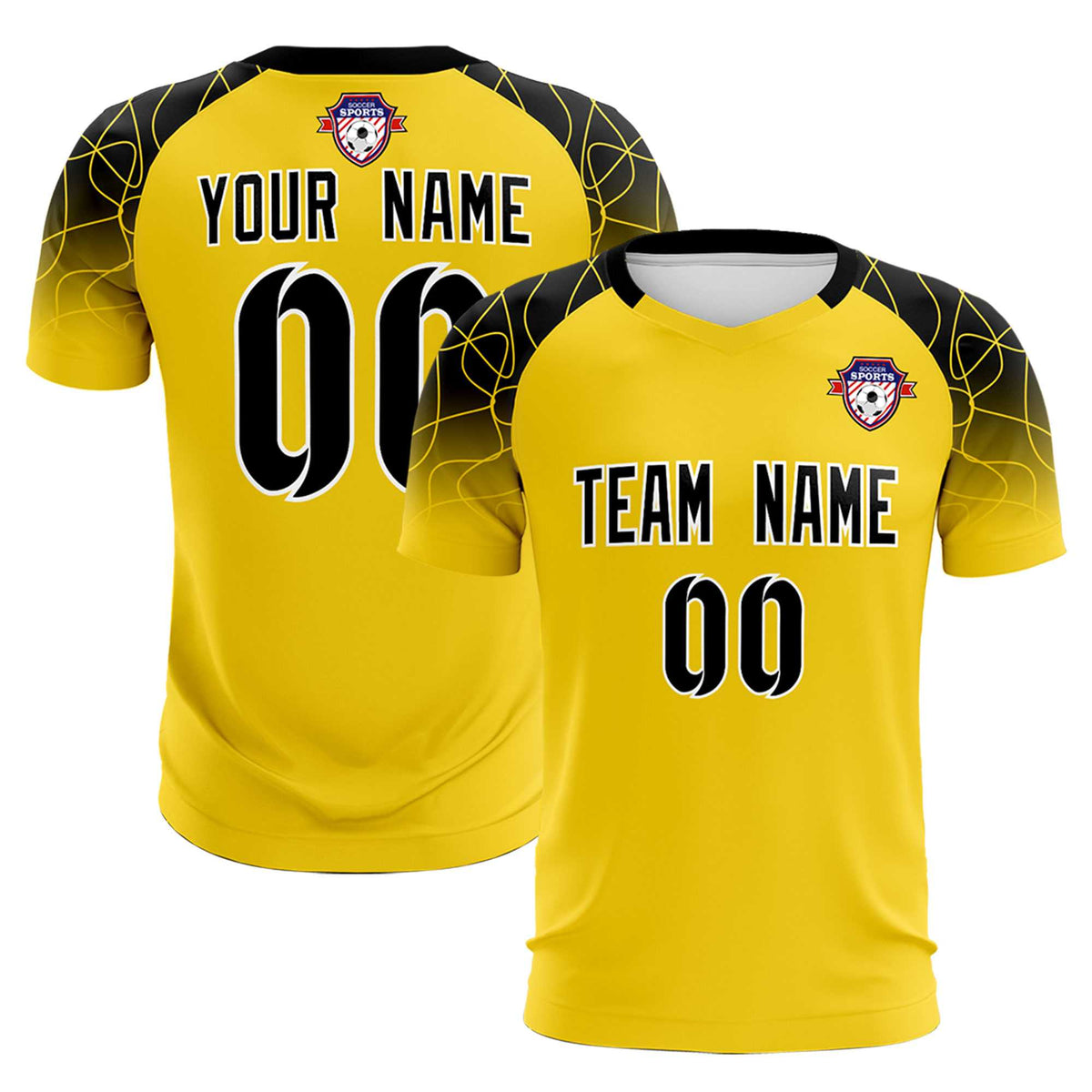 Custom Gold Classic Soccer Training Kit Jersey For Adults/Kids