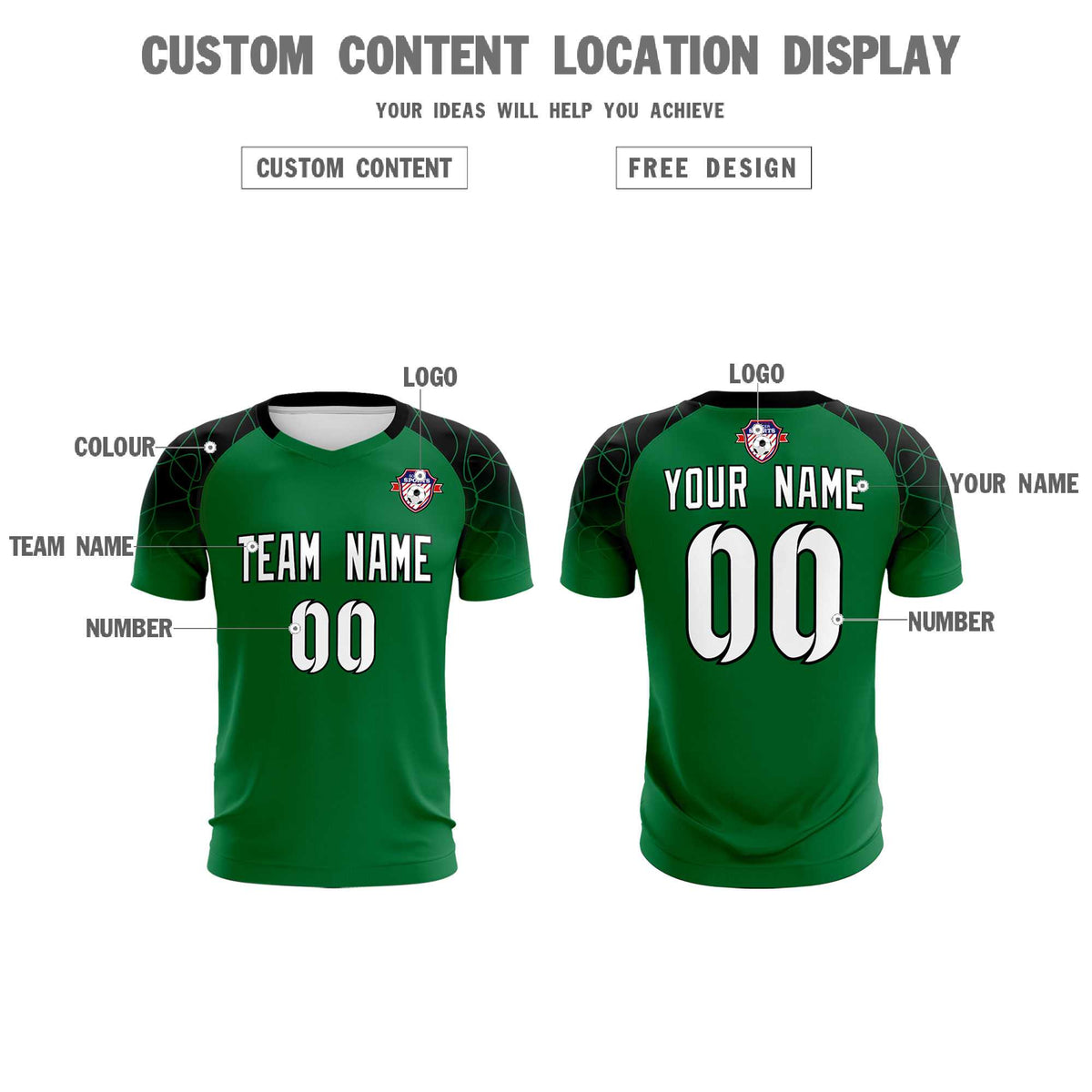 Custom Kelly Green Classic Soccer Training Sets Jersey For Adults/Kids